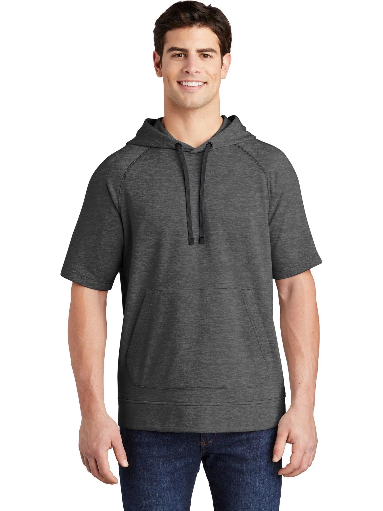 Sport-Tek Posicharge Tri-Blend Wicking Fleece Short Sleeve Hooded Pullover