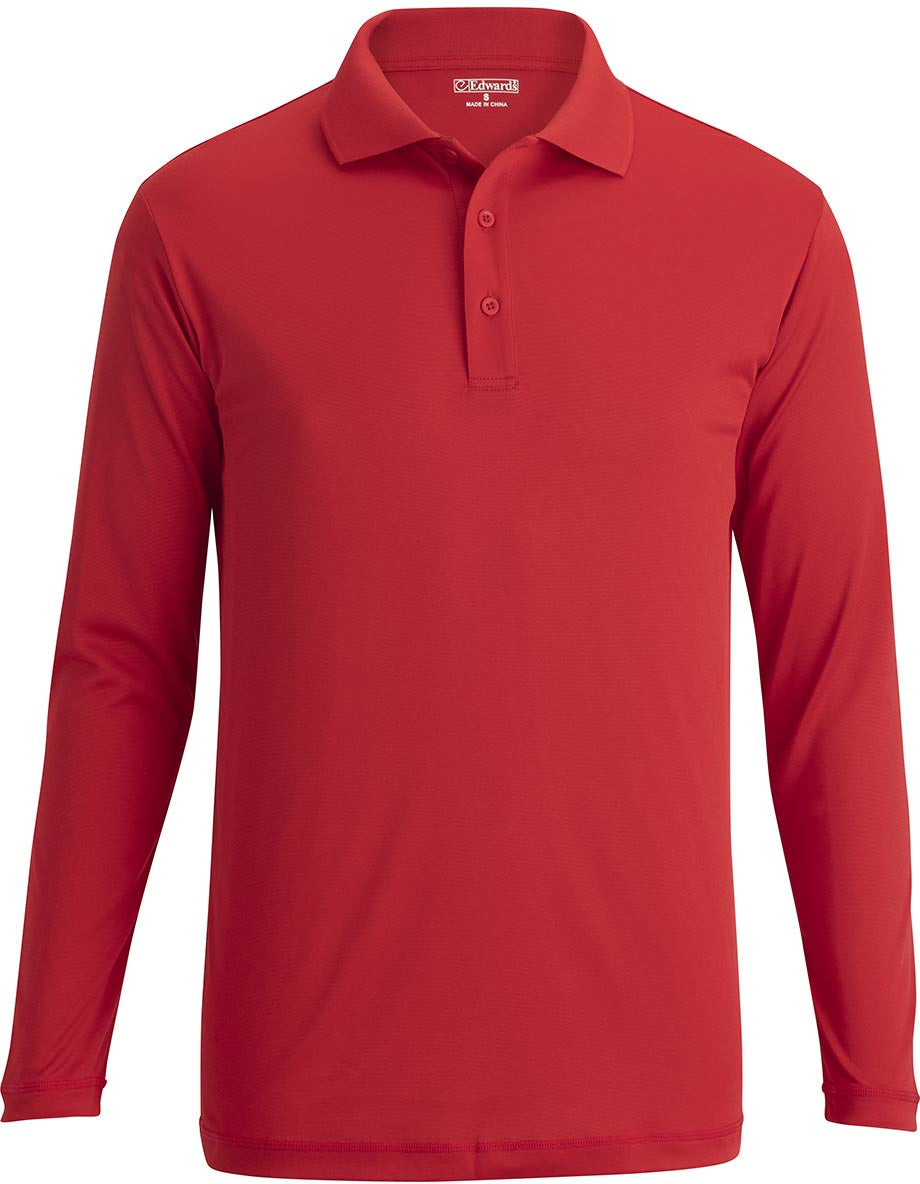 OUTLET-Edwards Mini Pique Snag Proof Long Sleeve Polo