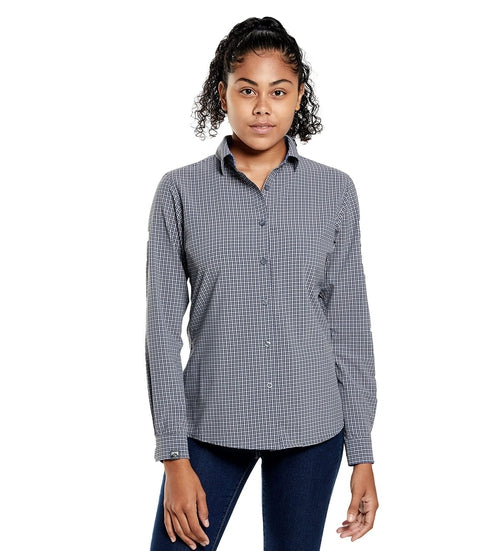 Storm Creek Ladies Influencer Microplaid 4-Way Stretch Eco-Woven Shirt