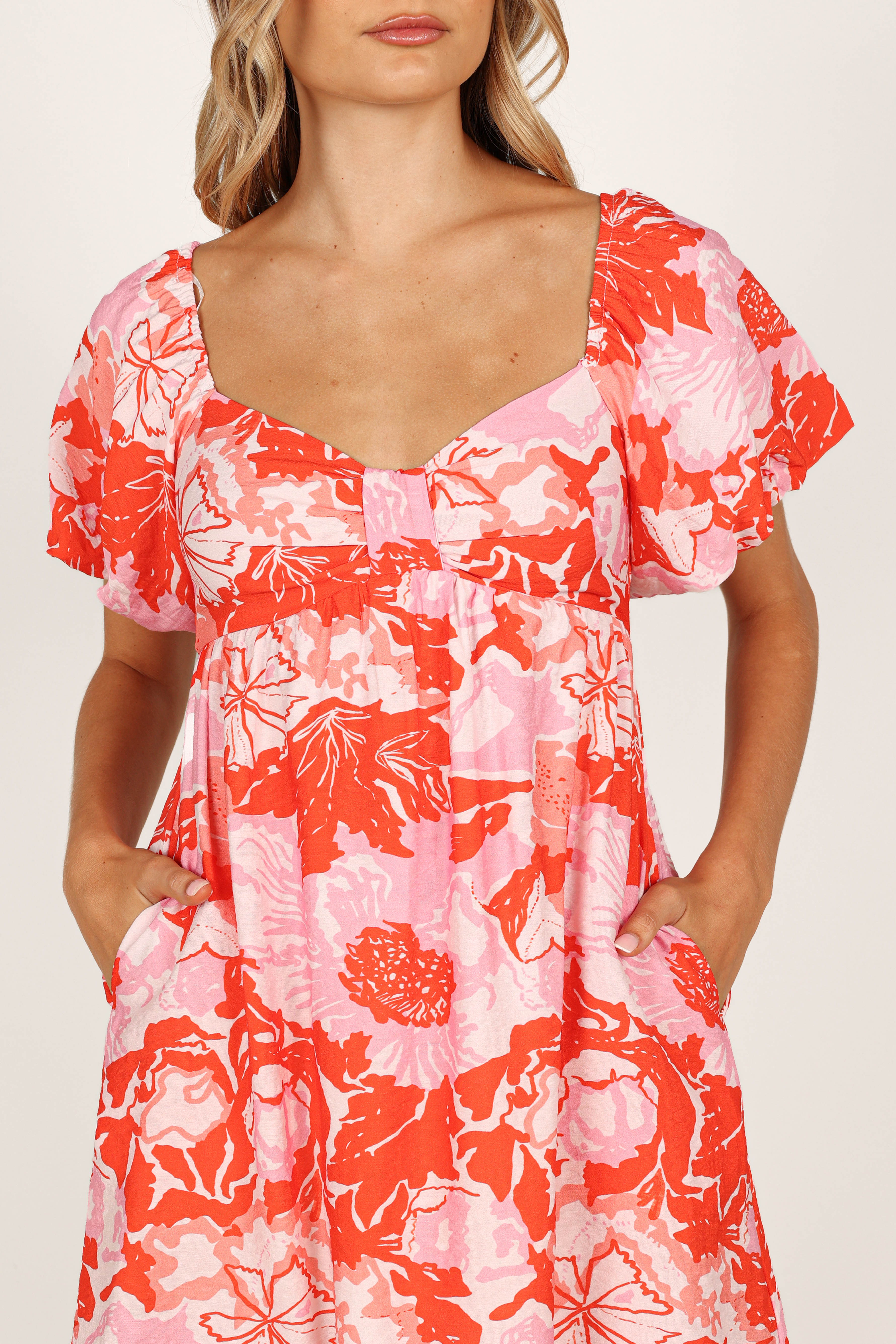 Maggie Mini Dress - Pink/Red Floral