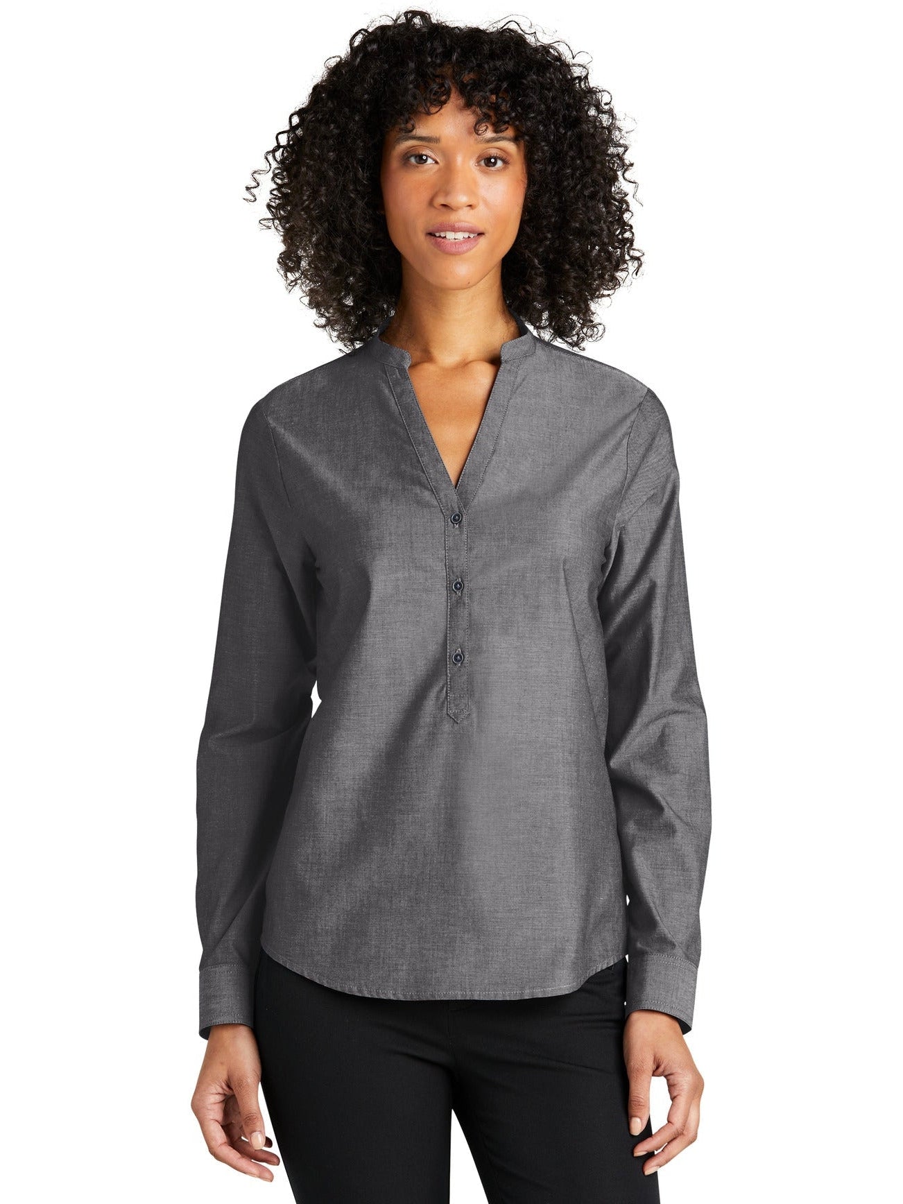 Port Authority LadiesLong Sleeve Chambray Easy Care Shirt