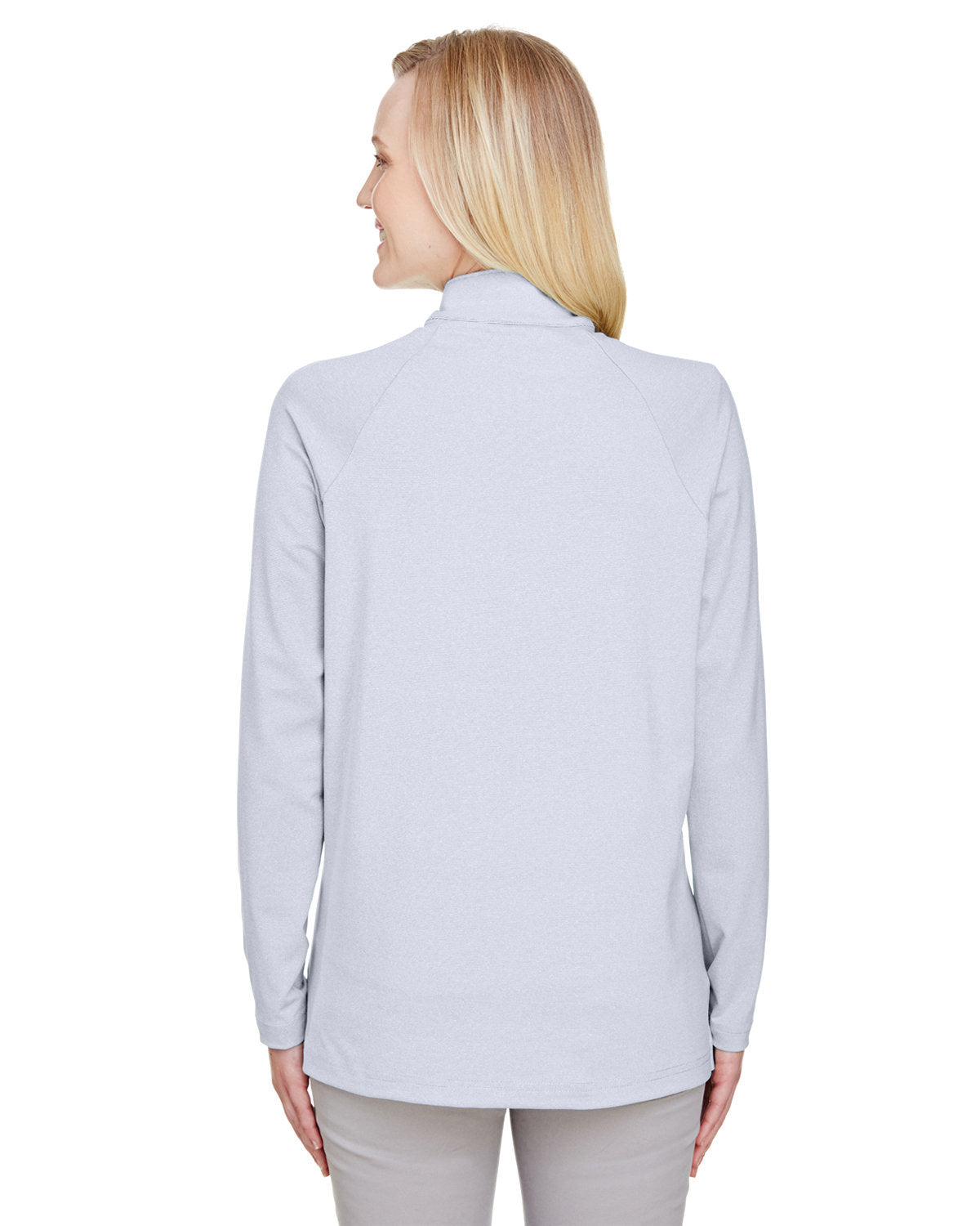 OUTLET-Devon & Jones CrownLux Performance Ladies Clubhouse Micro-Stripe Quarter-Zip