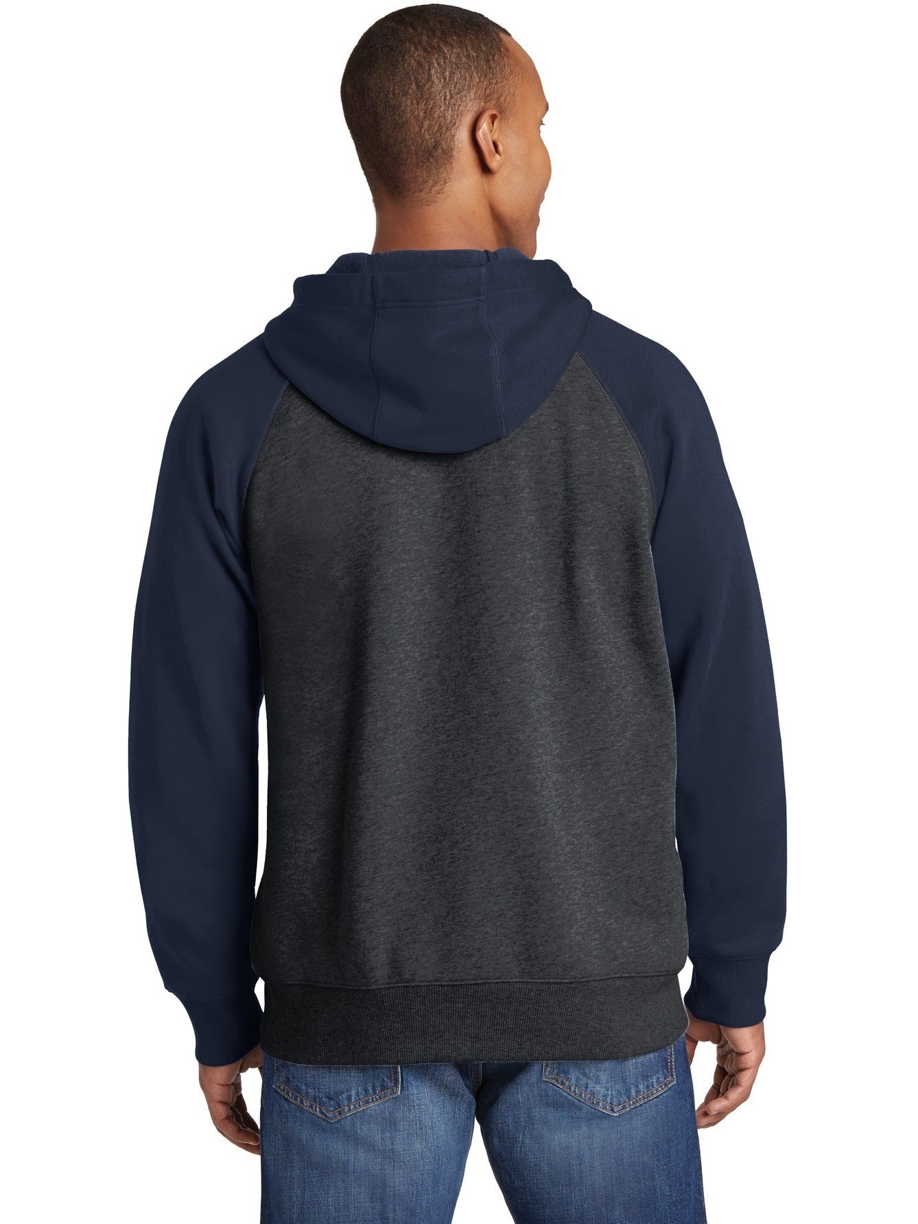 Sport-Tek Raglan Colorblock Full-Zip Hooded Fleece Jacket