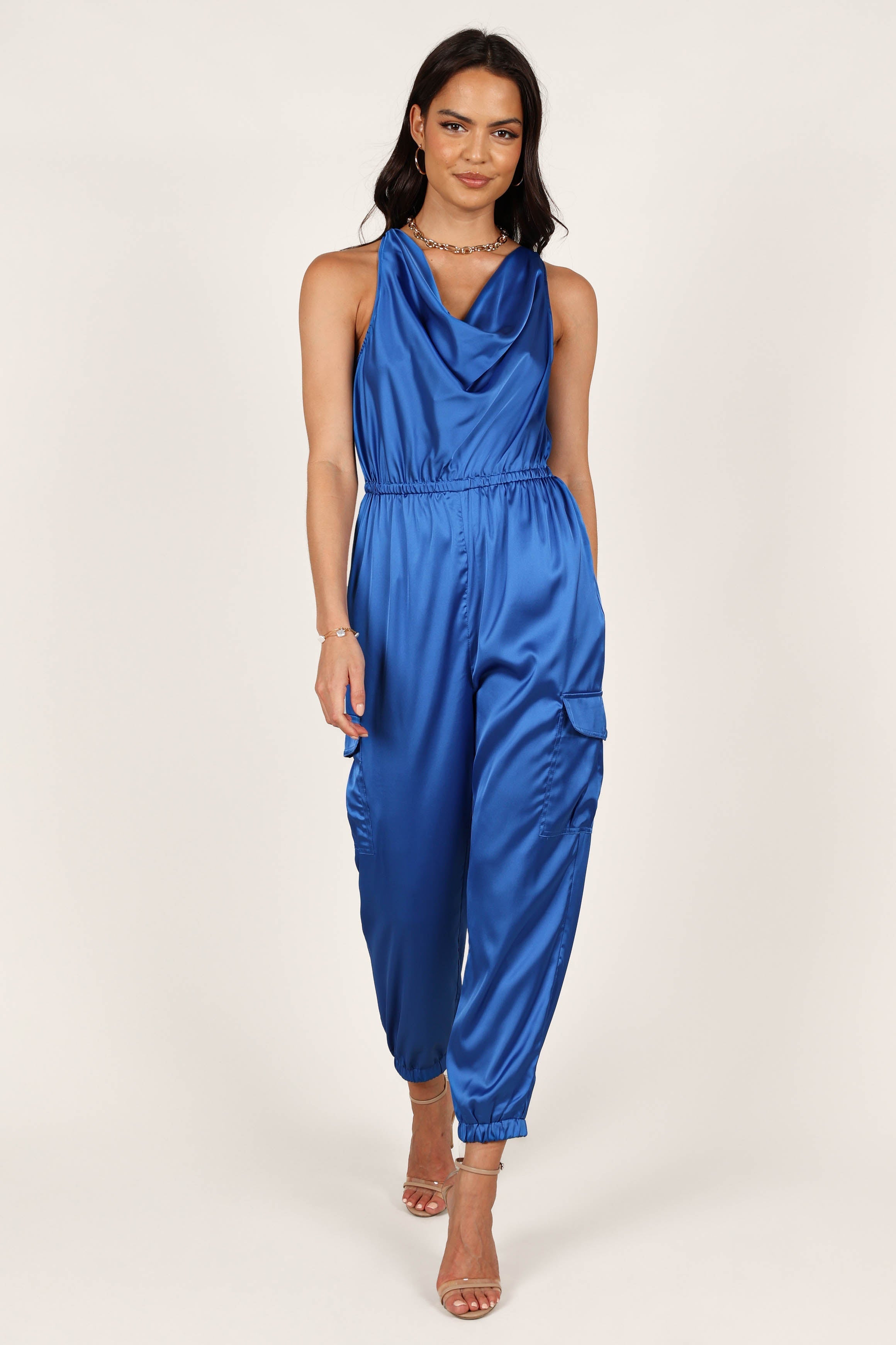 Jacinta Cowl Neck Jumpsuit - French Blue