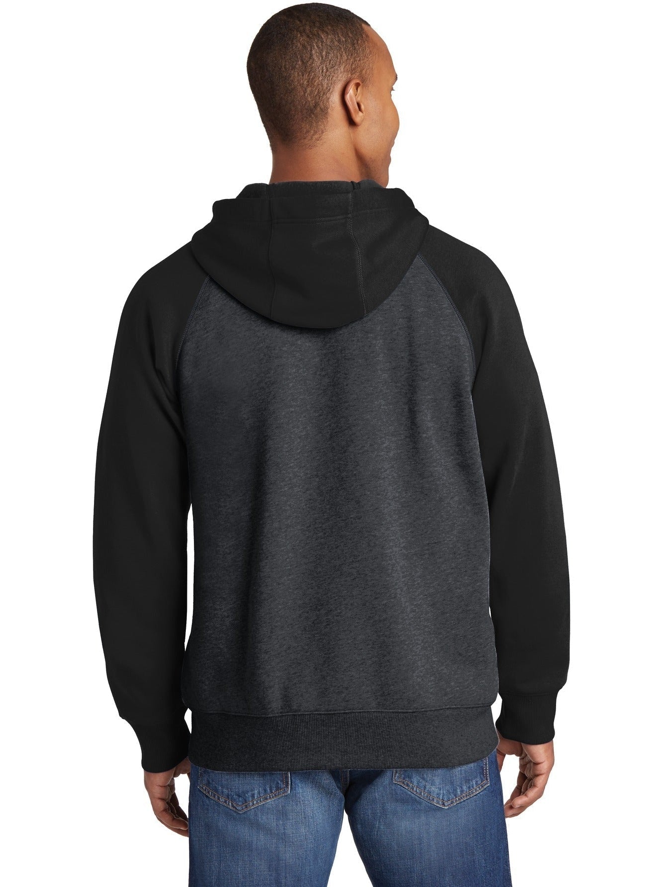 Sport-Tek Raglan Colorblock Full-Zip Hooded Fleece Jacket