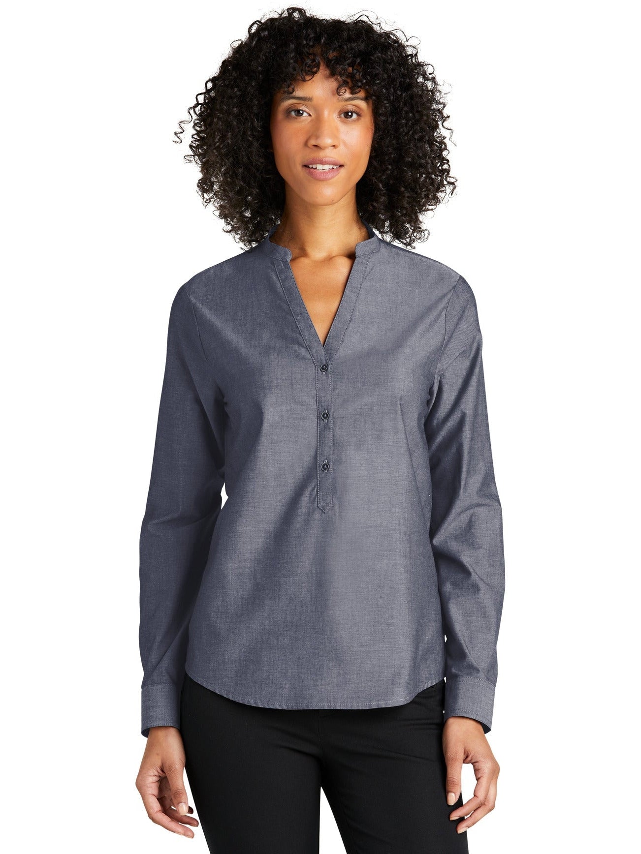 Port Authority LadiesLong Sleeve Chambray Easy Care Shirt