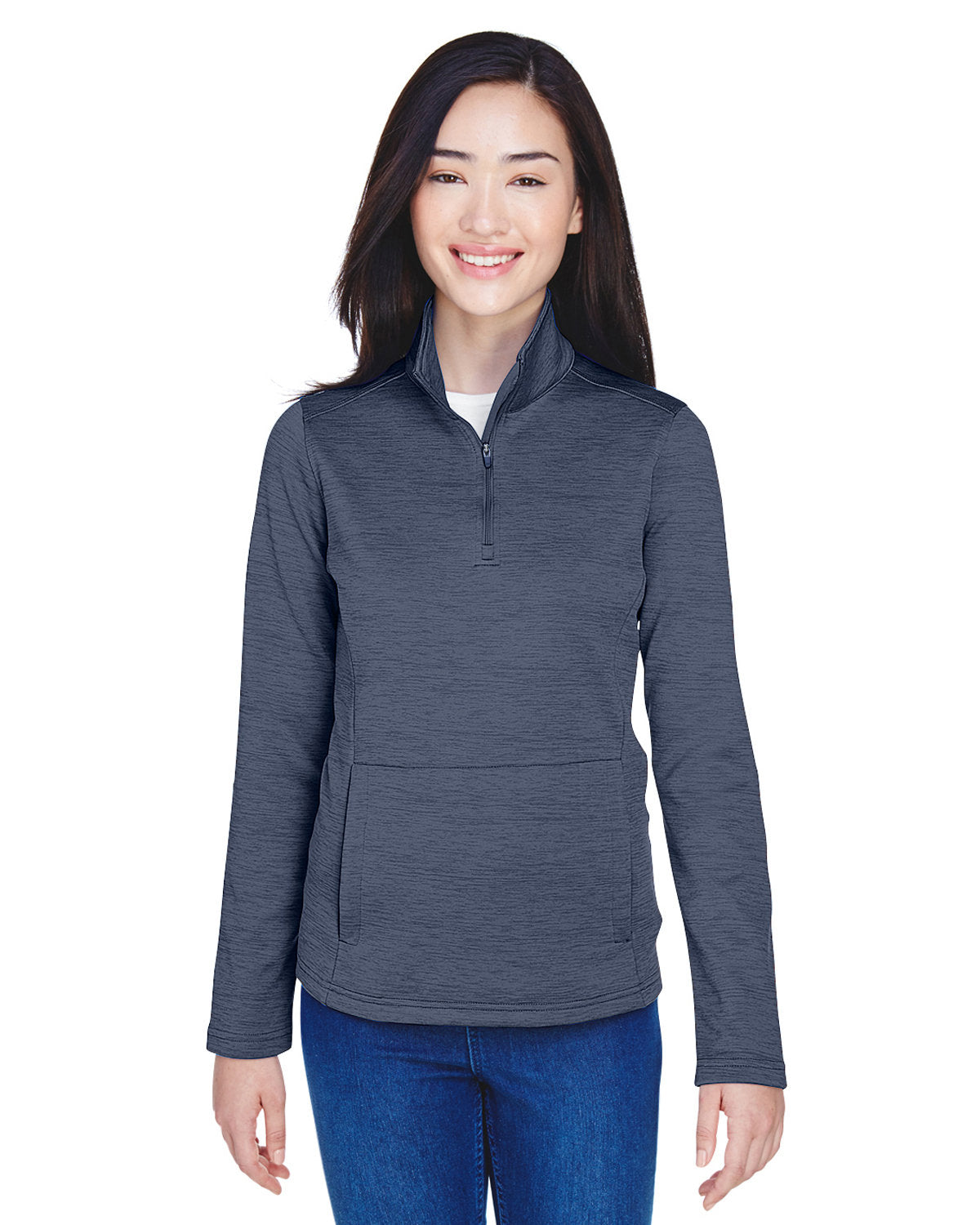 OUTLET-Devon & Jones Ladies Newbury MÃ©lange Fleece Quarter-Zip