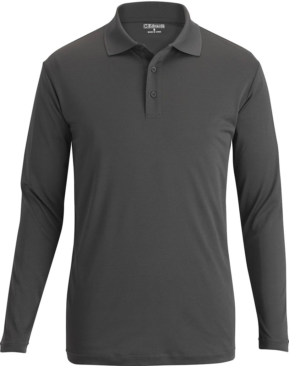 OUTLET-Edwards Mini Pique Snag Proof Long Sleeve Polo