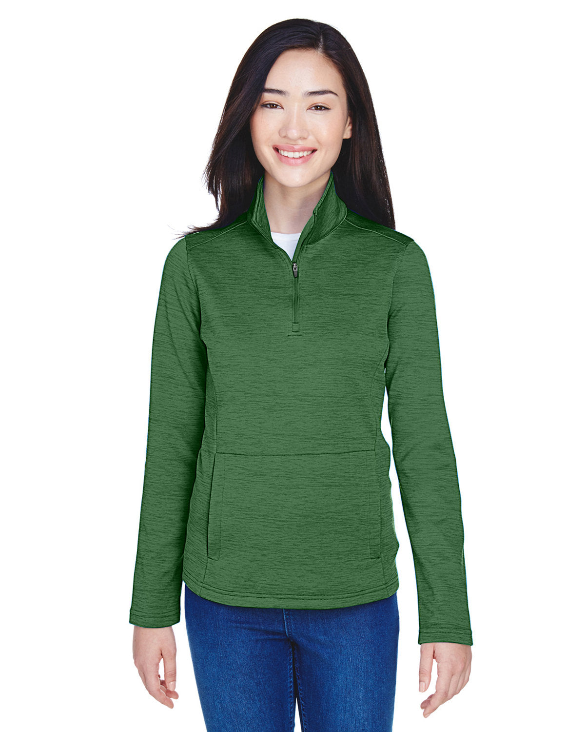 OUTLET-Devon & Jones Ladies Newbury MÃ©lange Fleece Quarter-Zip