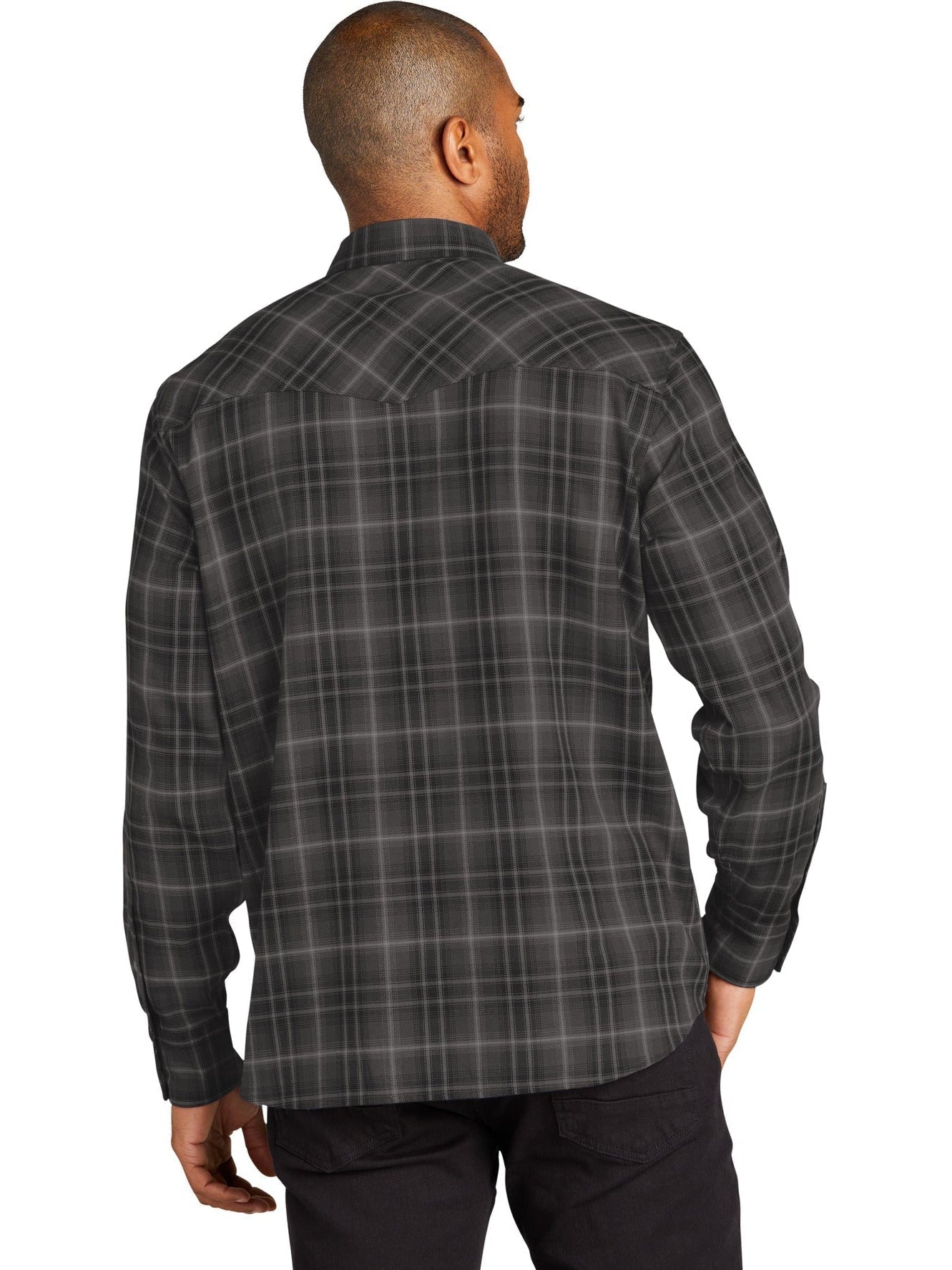 Port AuthorityLong Sleeve Ombre Plaid Shirt