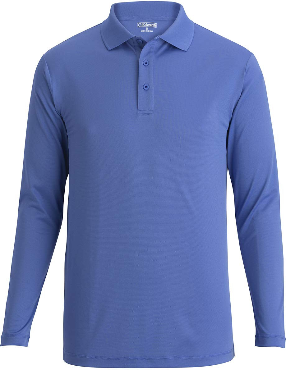 OUTLET-Edwards Mini Pique Snag Proof Long Sleeve Polo