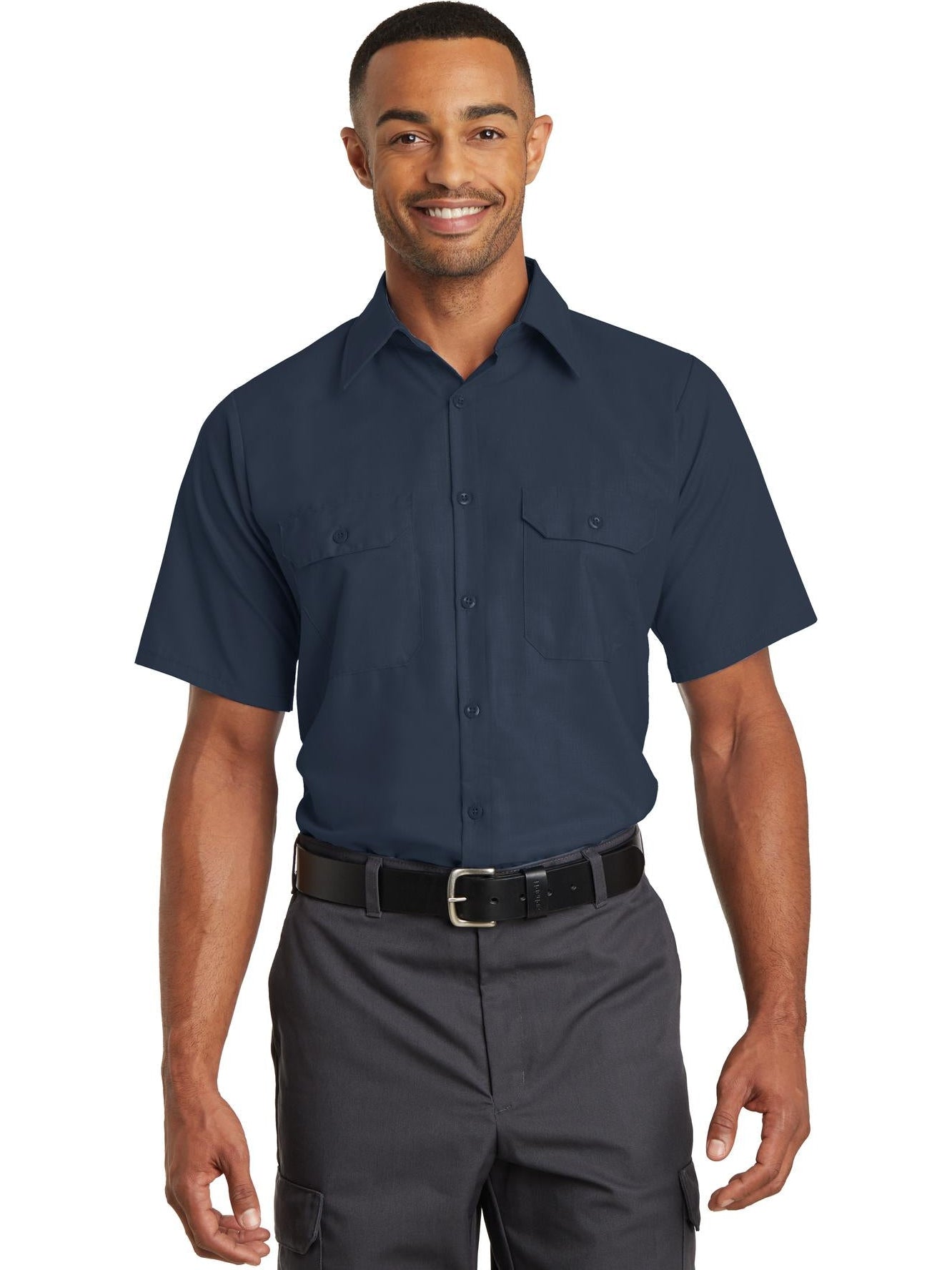 Red KapShort Sleeve Solid Ripstop Shirt
