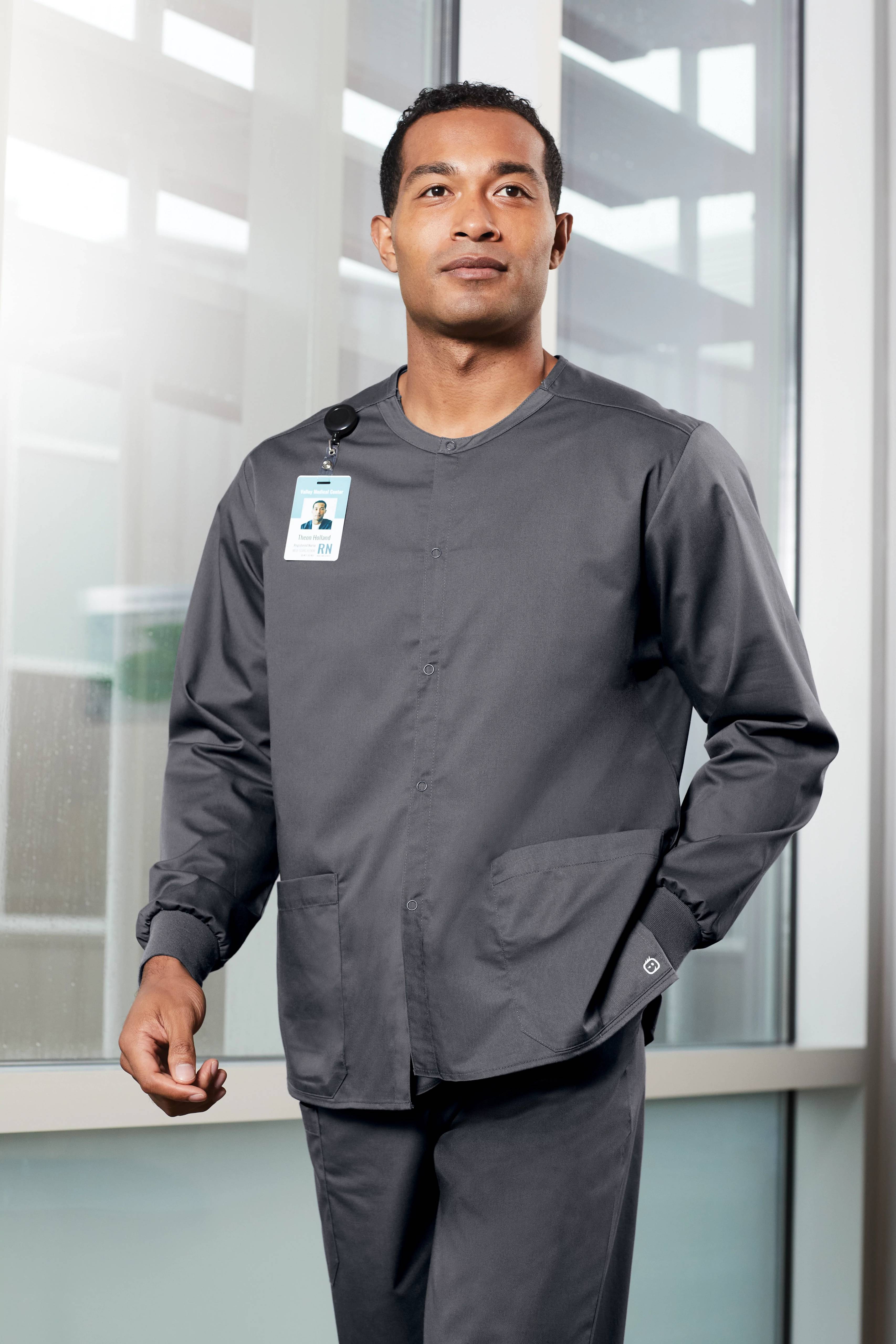 WonderWink Unisex WorkFlex Snap-Front Scrub Jacket