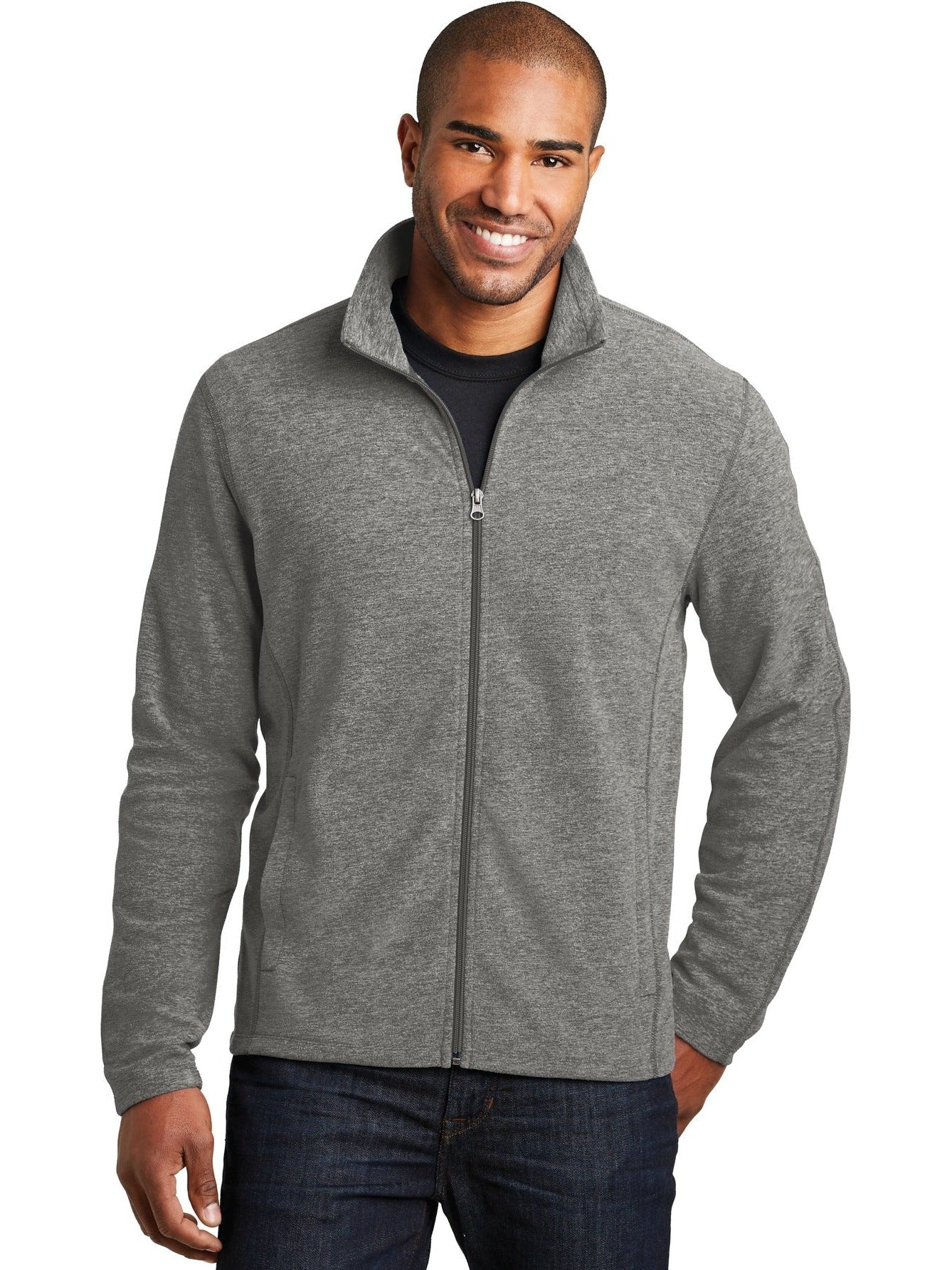 Port Authority Heather Microfleece Full-Zip Jacket