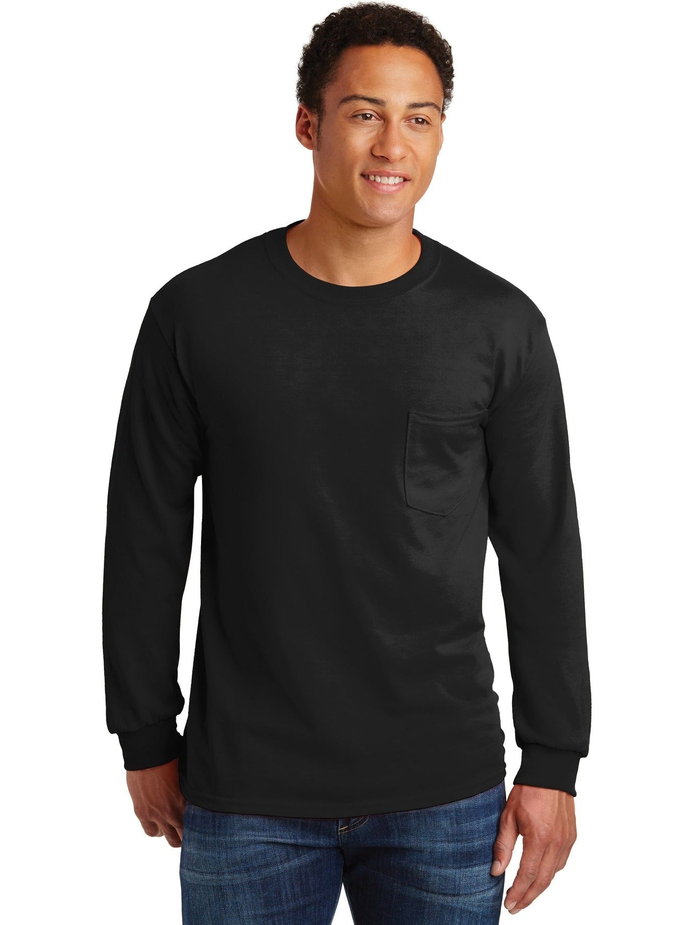 OUTLET-Gildan Ultra Cotton100% Cotton Long Sleeve T-Shirt with Pocket