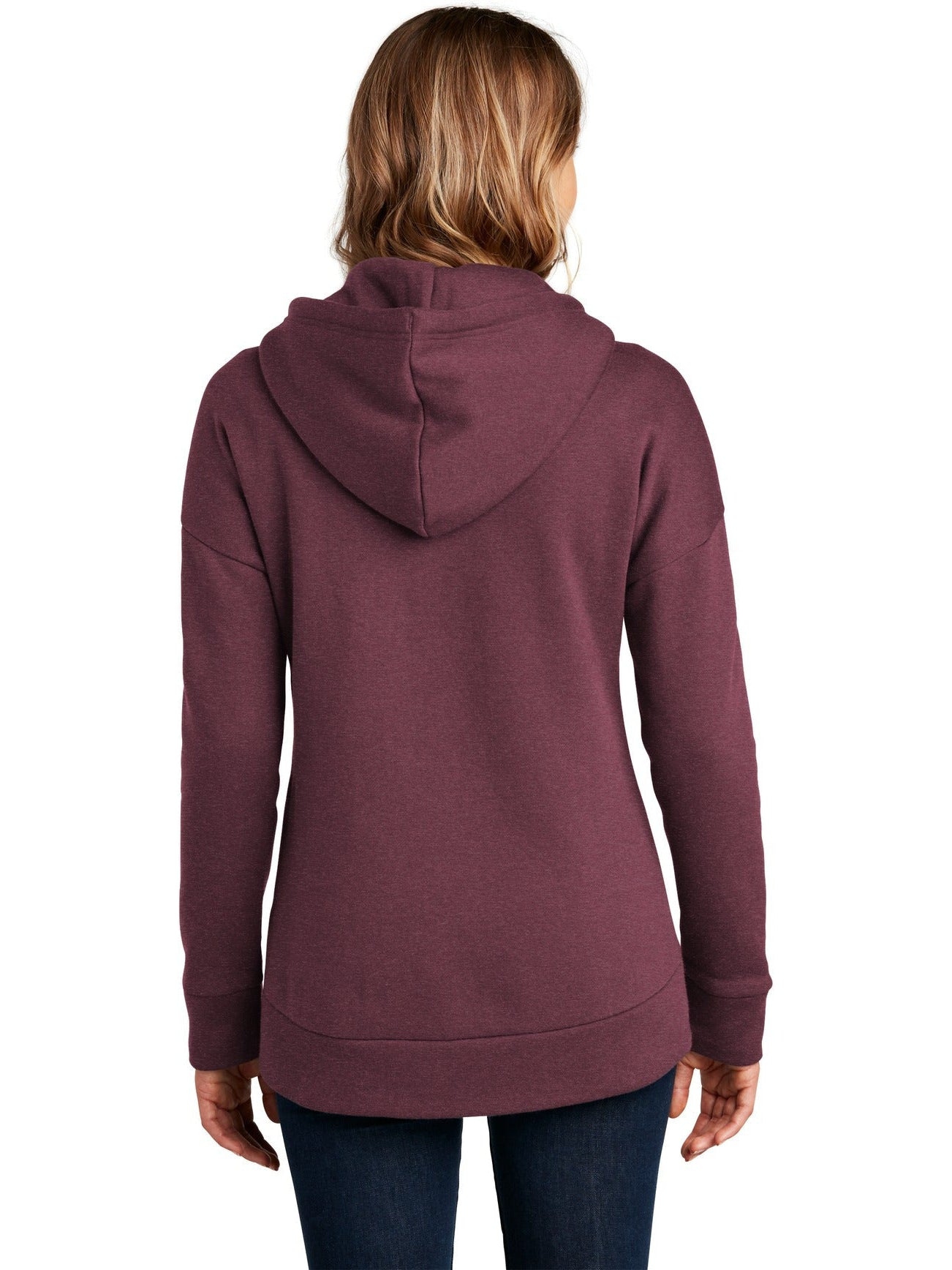 District Ladies Perfect Weight Fleece Drop Shoulder Full-Zip Hoodie