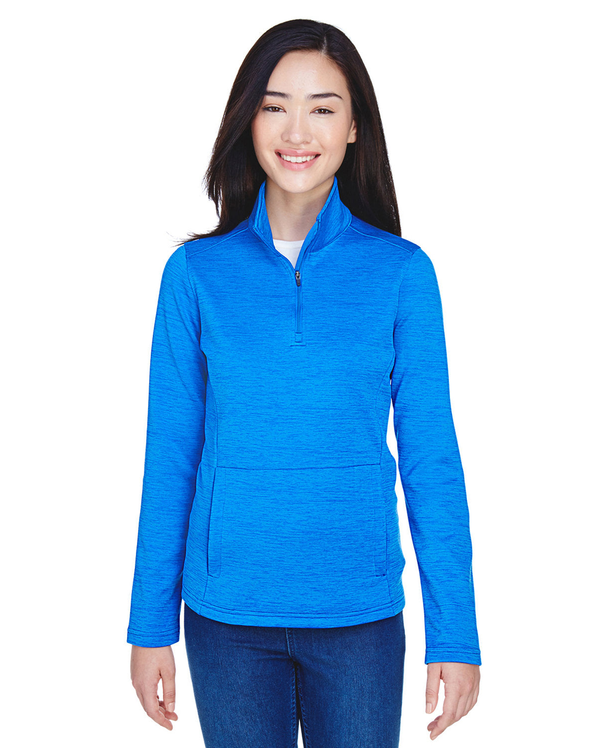 OUTLET-Devon & Jones Ladies Newbury MÃ©lange Fleece Quarter-Zip