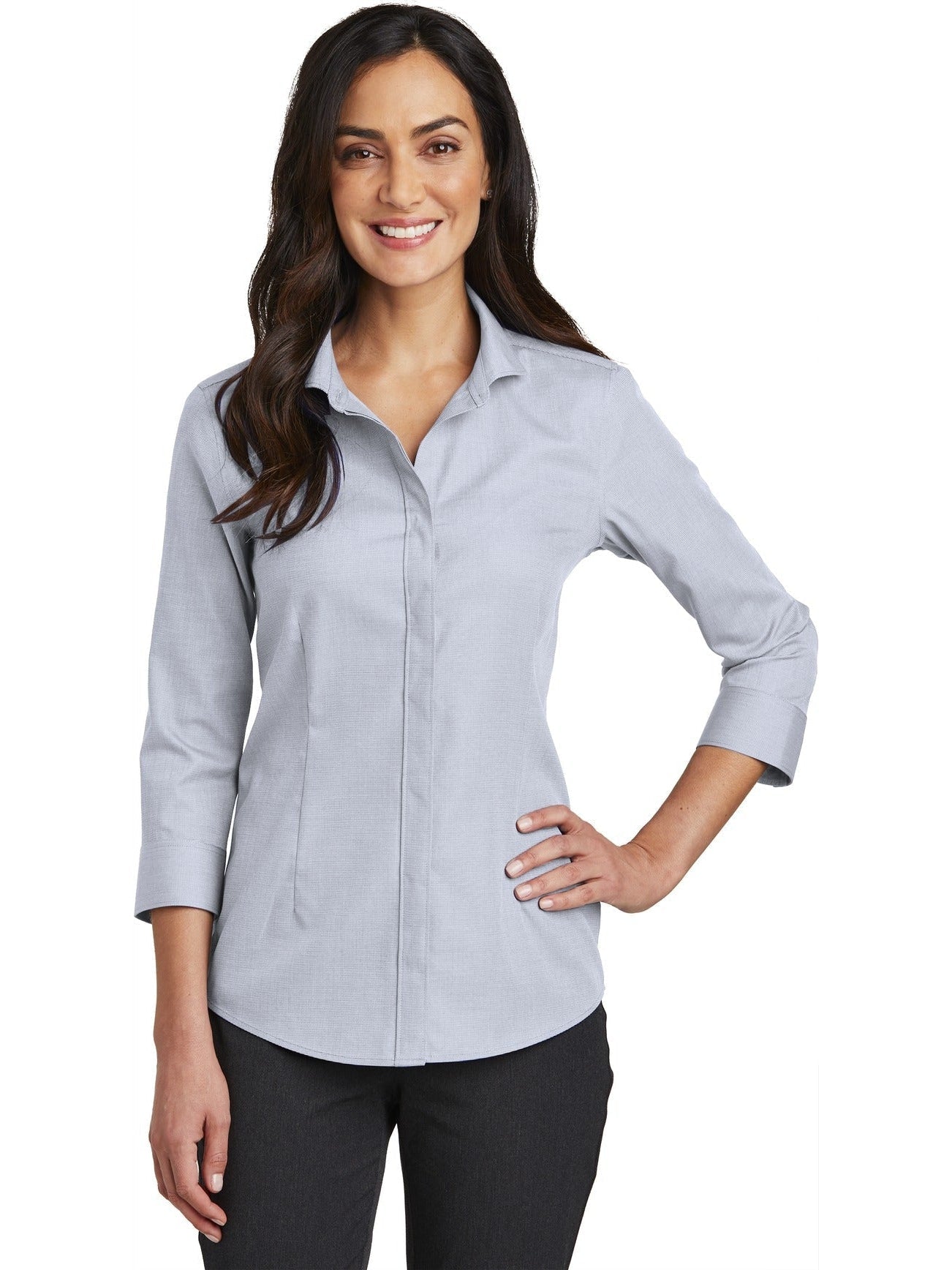 Red House Ladies 3/4-Sleeve Nailhead Non-Iron Shirt