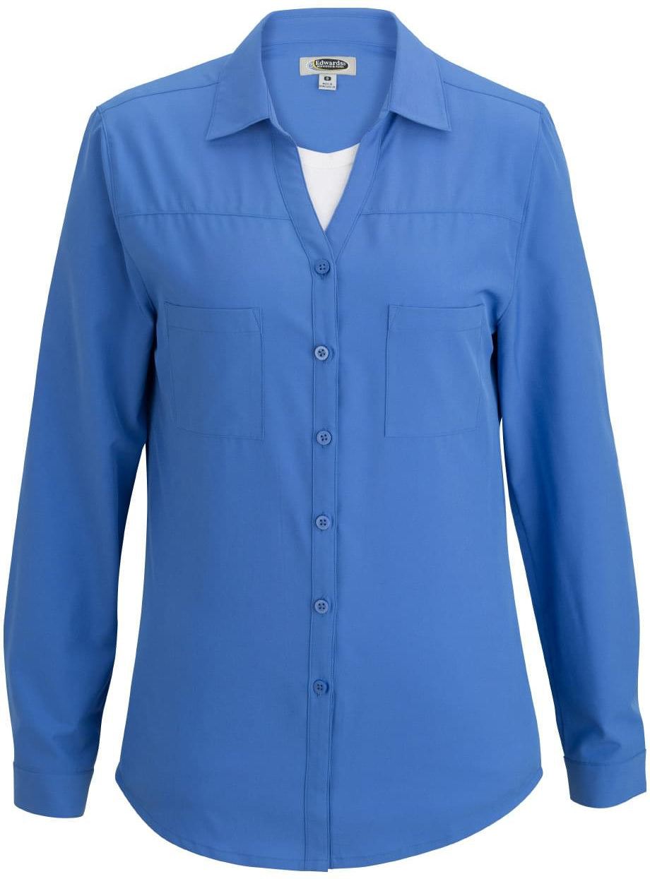 OUTLET-Edwards Ladies Open Neck Long Sleeve Blouse