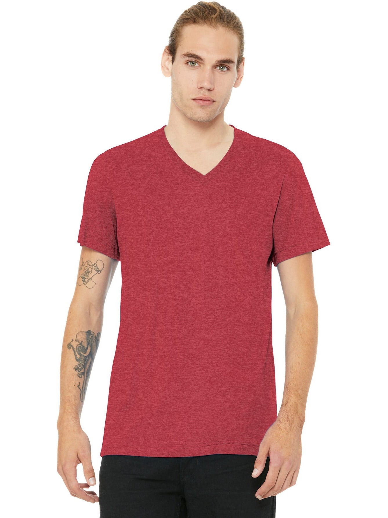 Bella+Canvas Unisex Heather CVC V-Neck Tee