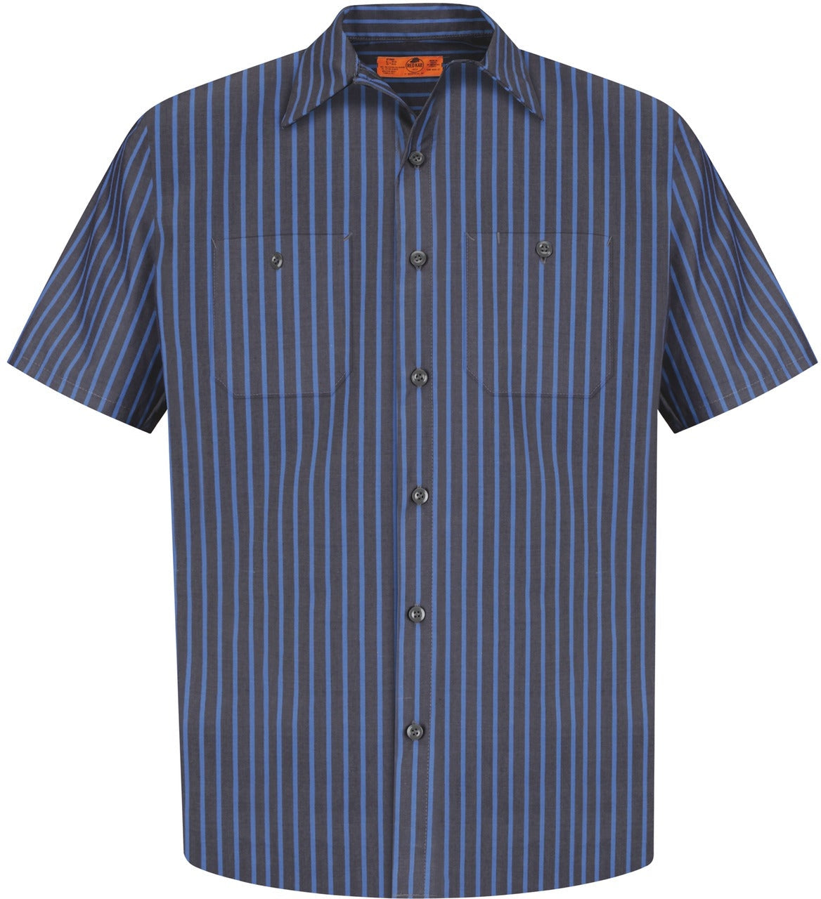 Red KapLong Size, Short Sleeve Striped Industrial Work Shirt