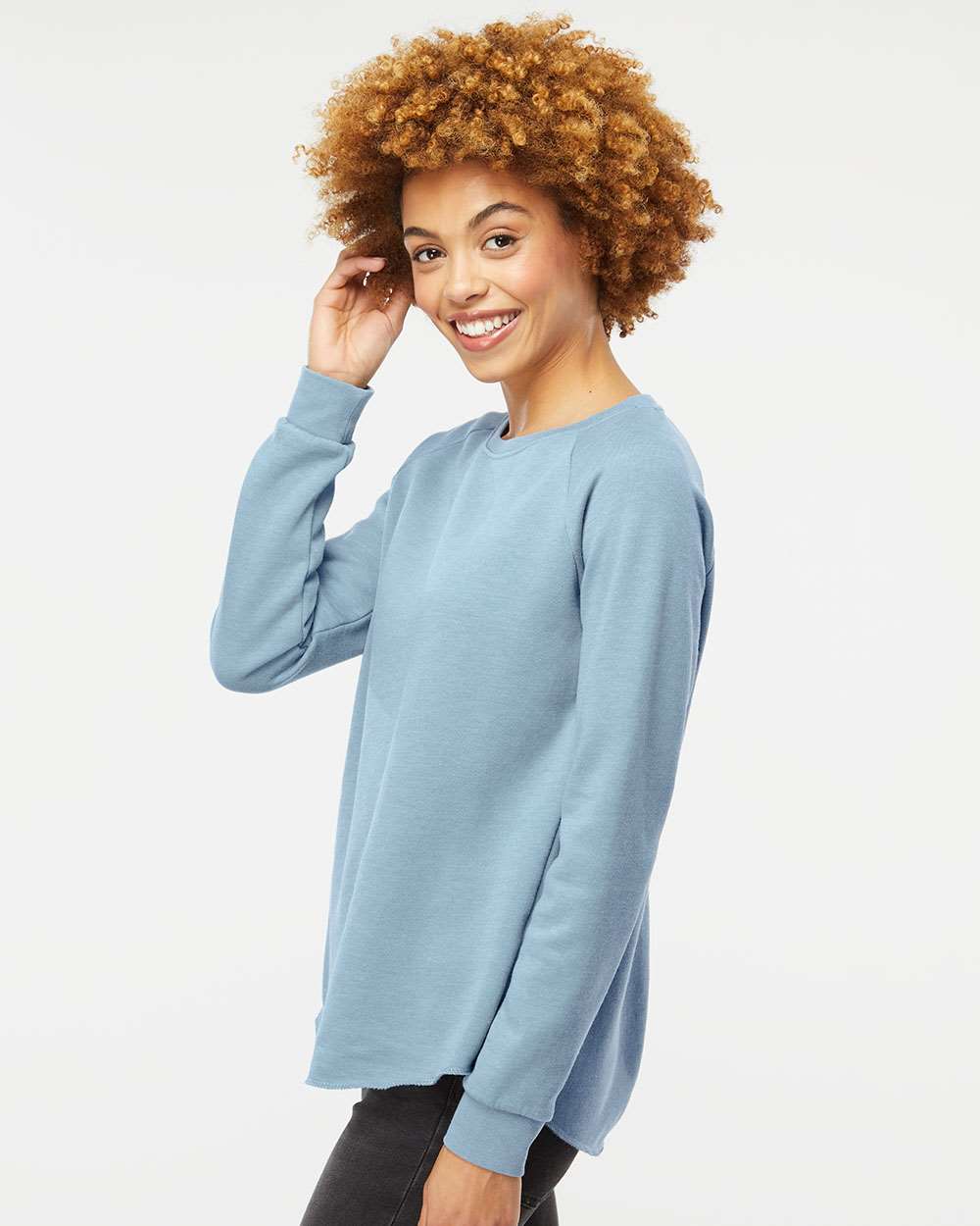 OUTLET-Independent Trading Co. Ladies California Wave Wash Crewneck Sweatshirt