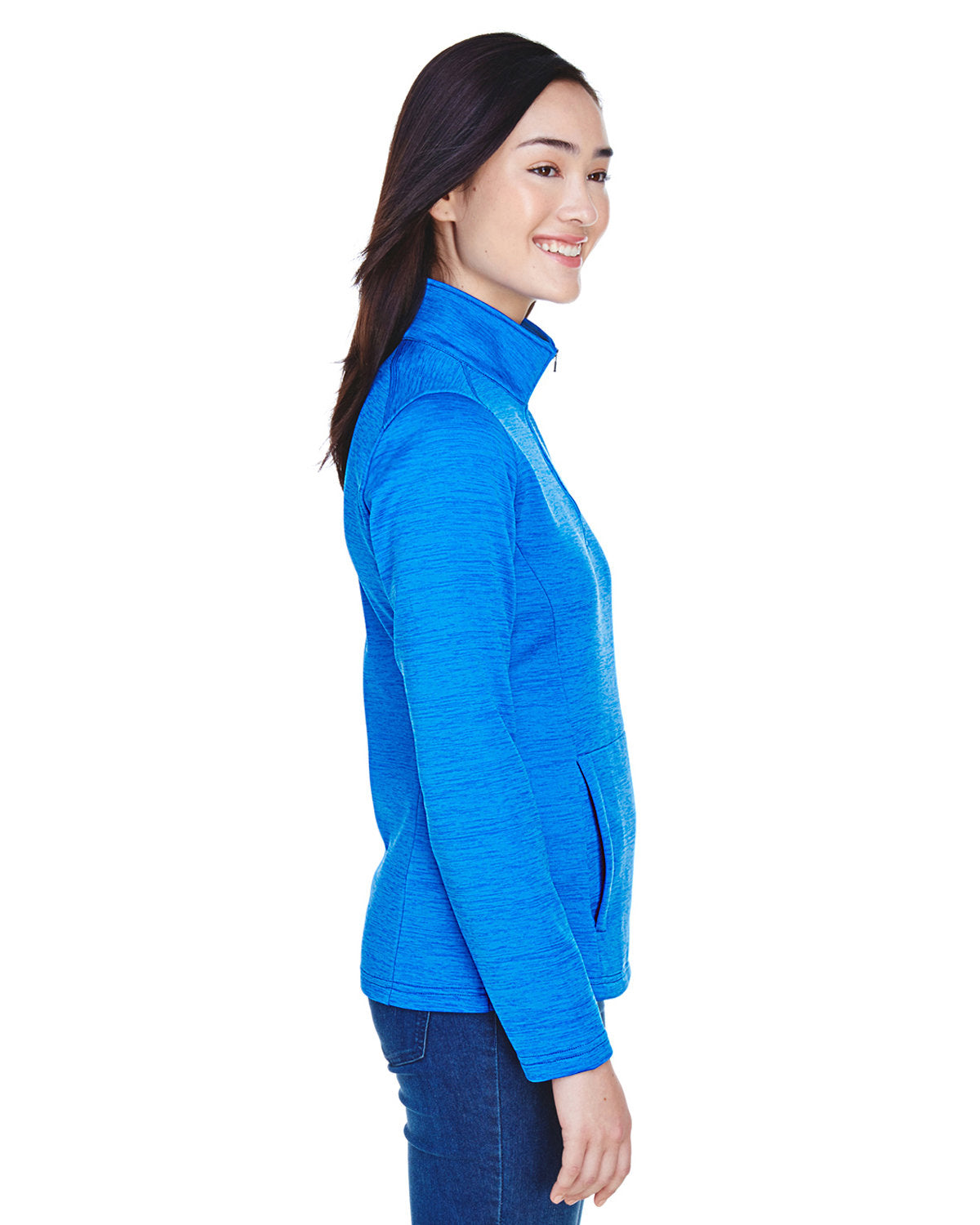 OUTLET-Devon & Jones Ladies Newbury MÃ©lange Fleece Quarter-Zip