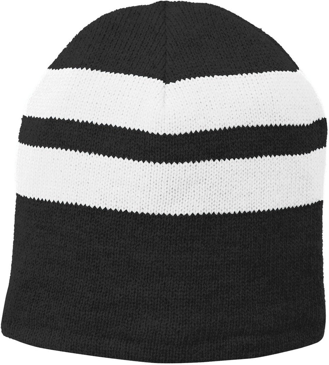 Port & Company Fleece-Lined Striped Beanie Cap