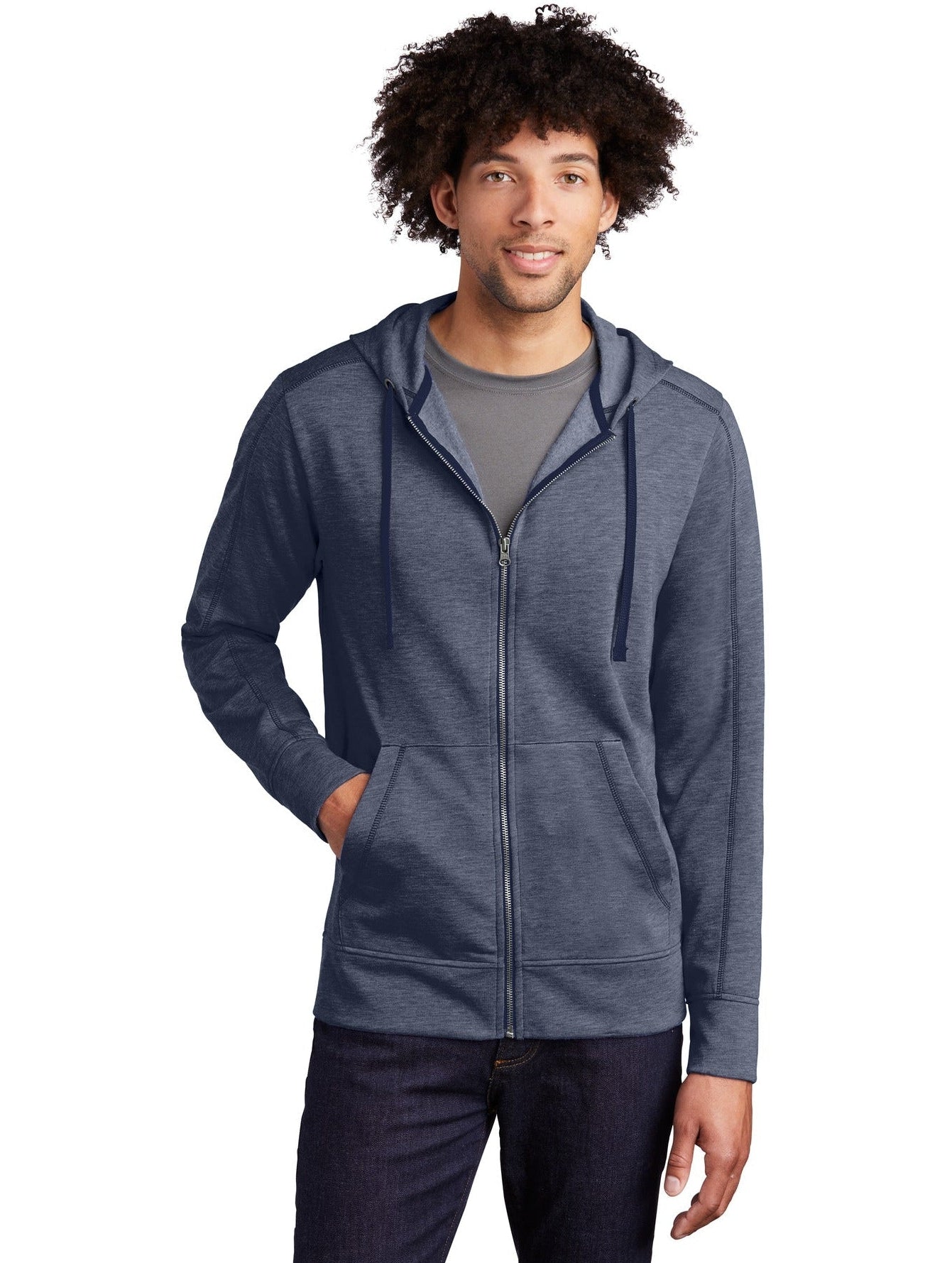 Sport-Tek Posicharge Tri-Blend Wicking Fleece Full-Zip Hooded Jacket