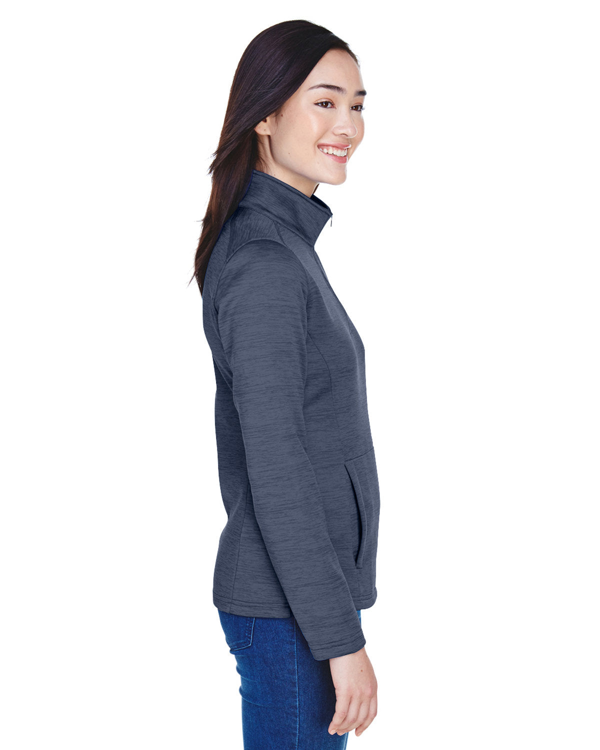 OUTLET-Devon & Jones Ladies Newbury MÃ©lange Fleece Quarter-Zip