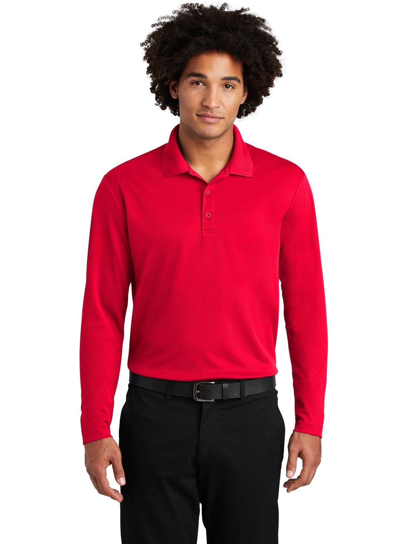 OUTLET-Sport-TekPosiChargeRacerMeshLong Sleeve Polo