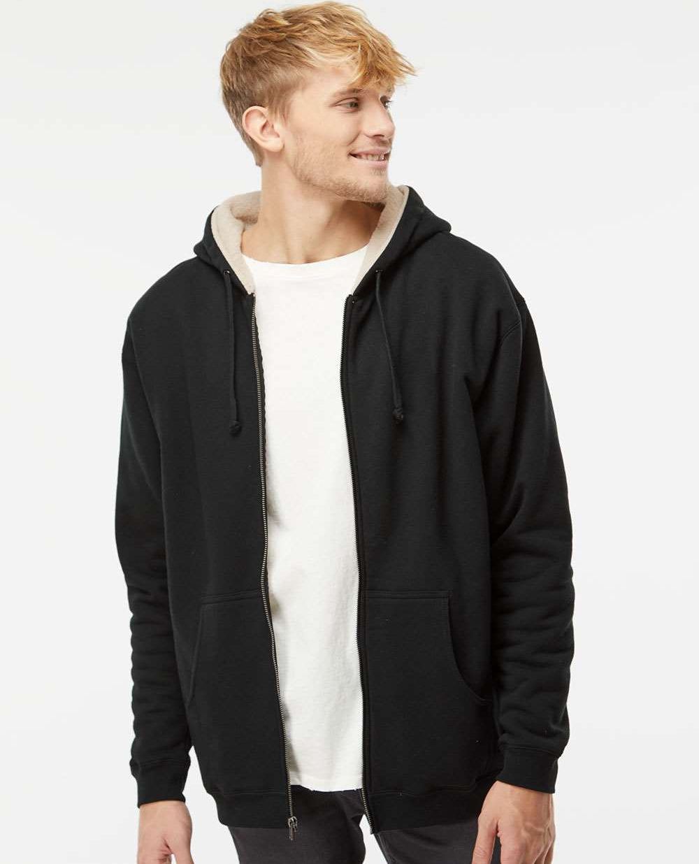 Independent Trading Co. Sherpa-Lined Full-Zip Hooded Sweatshirt