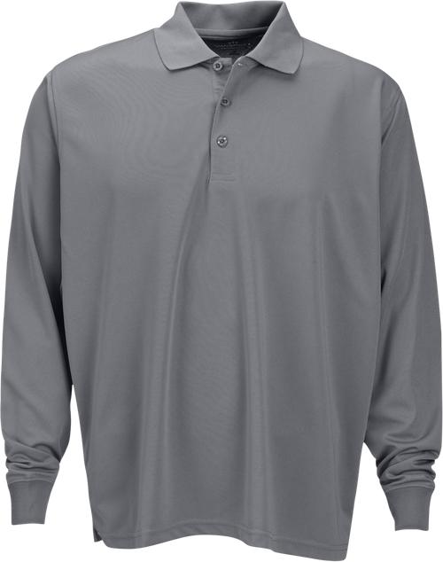 Vansport Omega Long Sleeve Solid Mesh Tech Polo