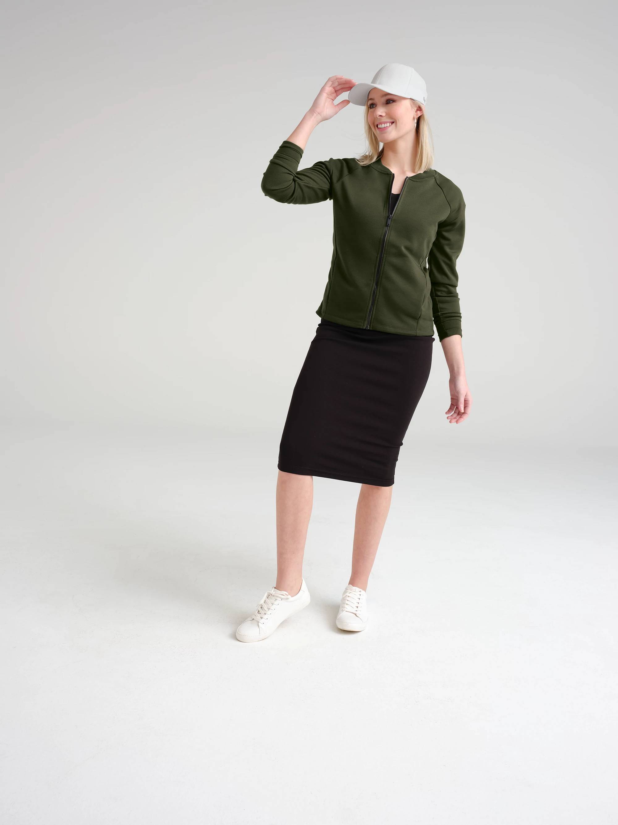 OUTLET-Mercer+Mettle Ladies Double-Knit Bomber