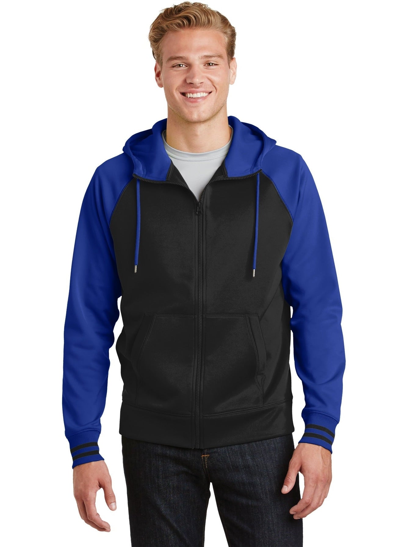 Sport-Tek Sport-Wick Varsity Fleece Full-Zip Hooded Jacket