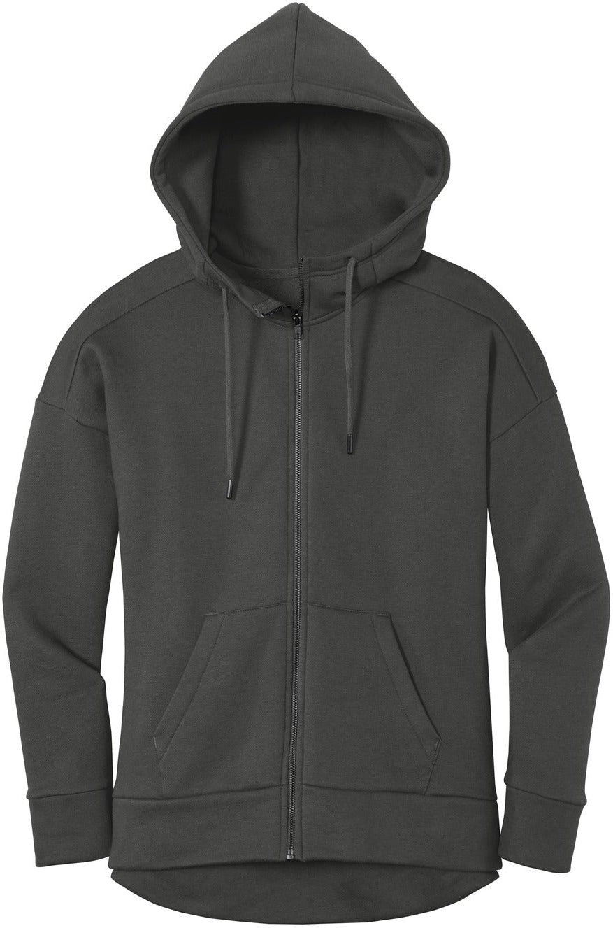 District Ladies Perfect Weight Fleece Drop Shoulder Full-Zip Hoodie