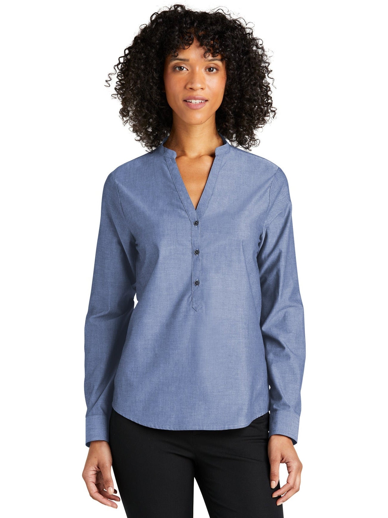 Port Authority LadiesLong Sleeve Chambray Easy Care Shirt