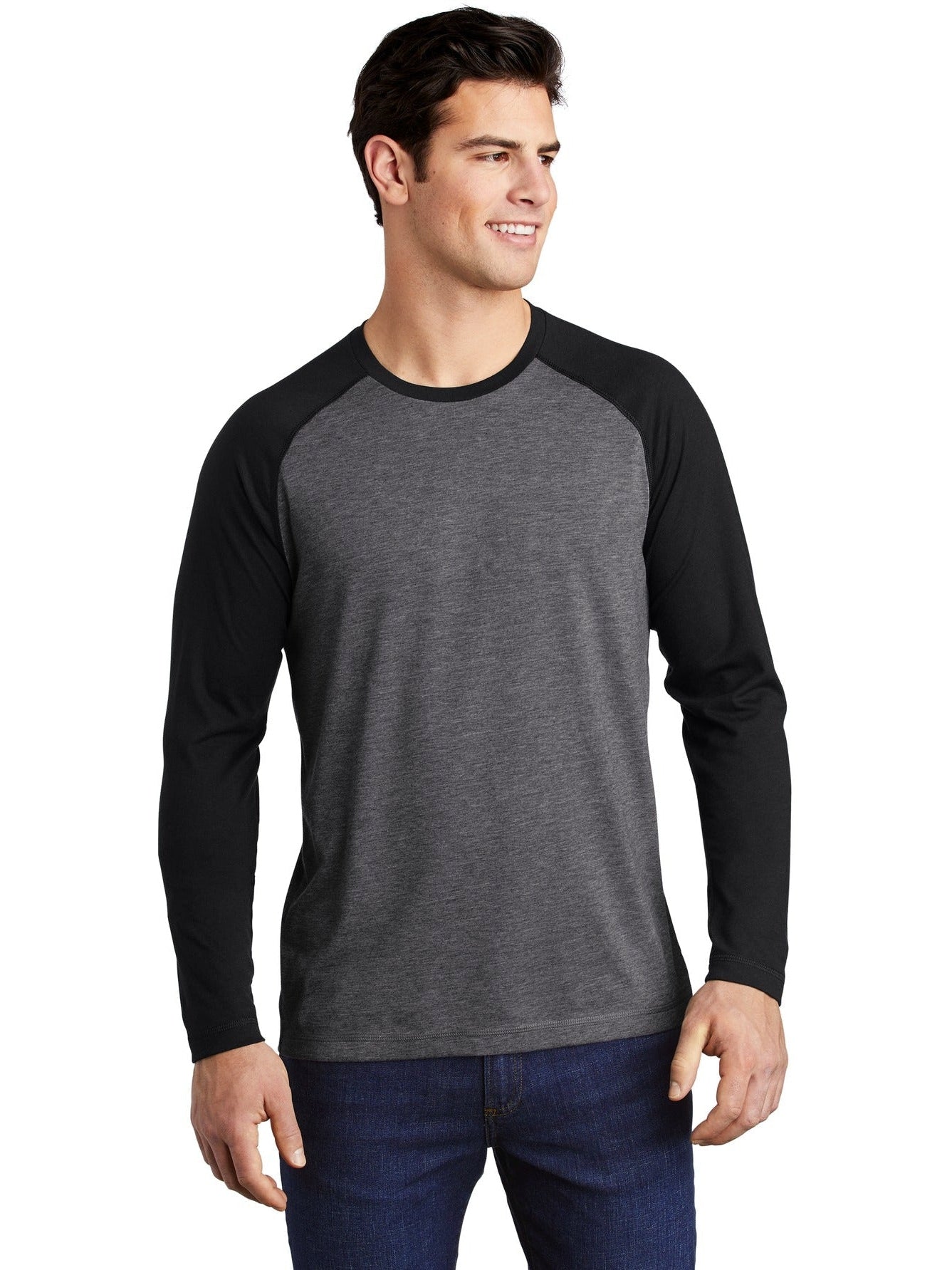 Sport-Tek Posicharge Long Sleeve Tri-Blend Wicking Raglan Tee