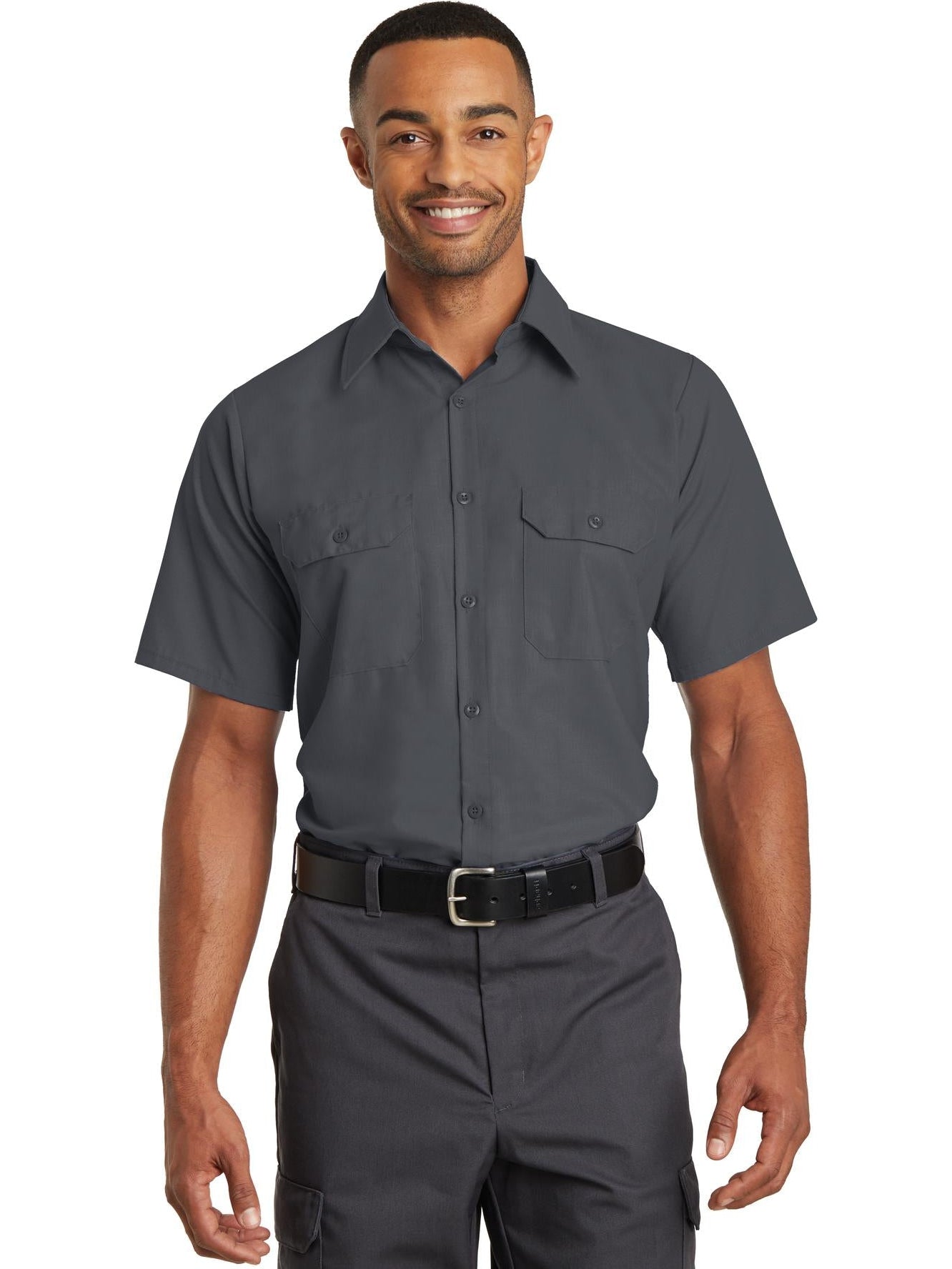 Red KapShort Sleeve Solid Ripstop Shirt
