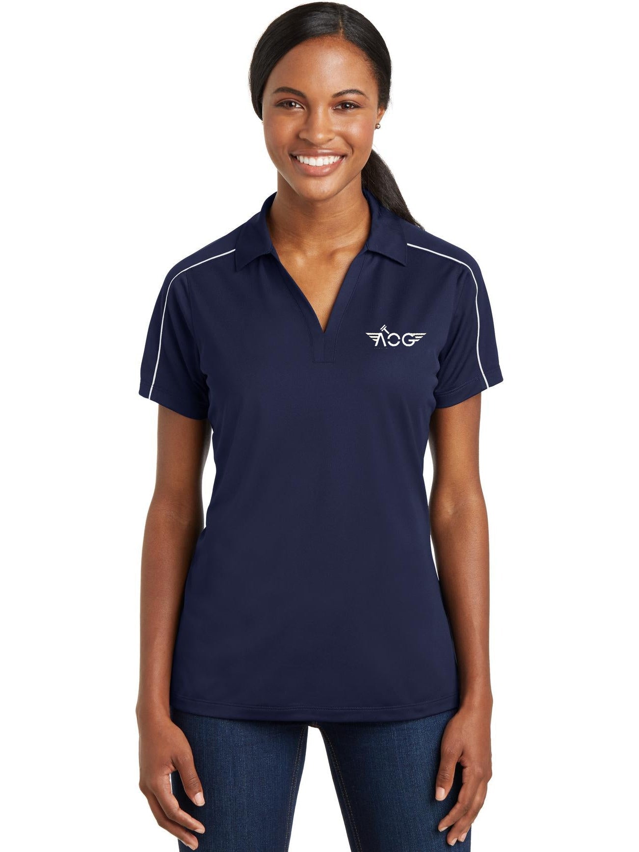 Sport-Tek Ladies Micropique Sport-Wick Piped Polo