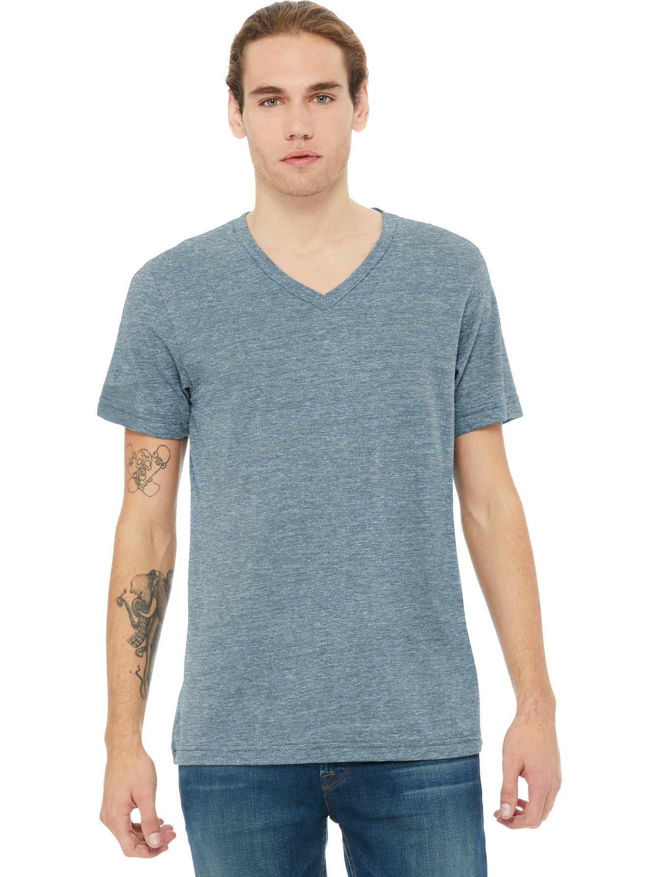 Bella+Canvas Unisex Heather CVC V-Neck Tee