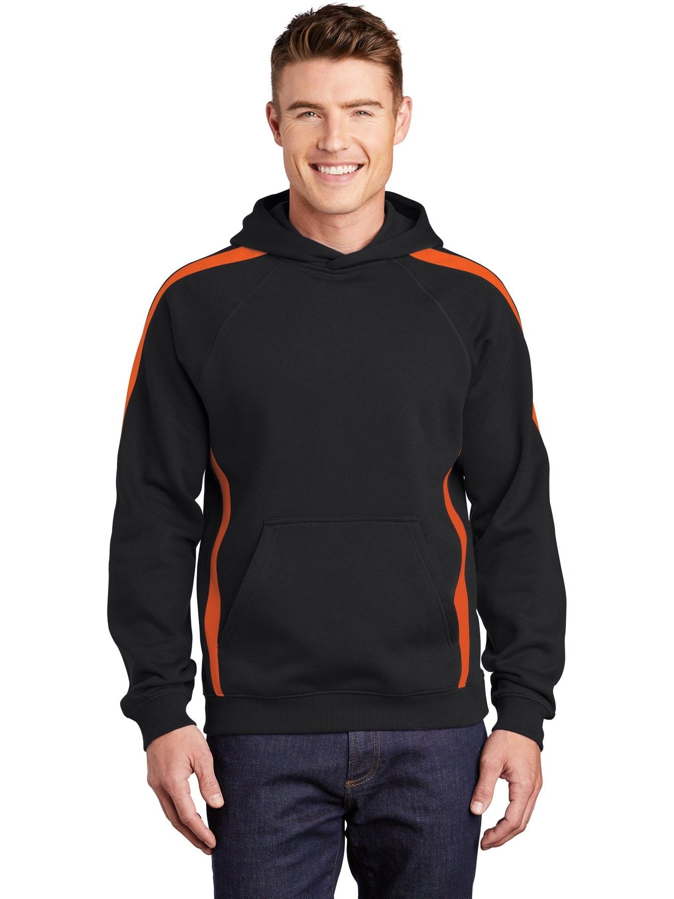 Sport-Tek Sleeve Stripe Pullover Hooded Sweatshirt