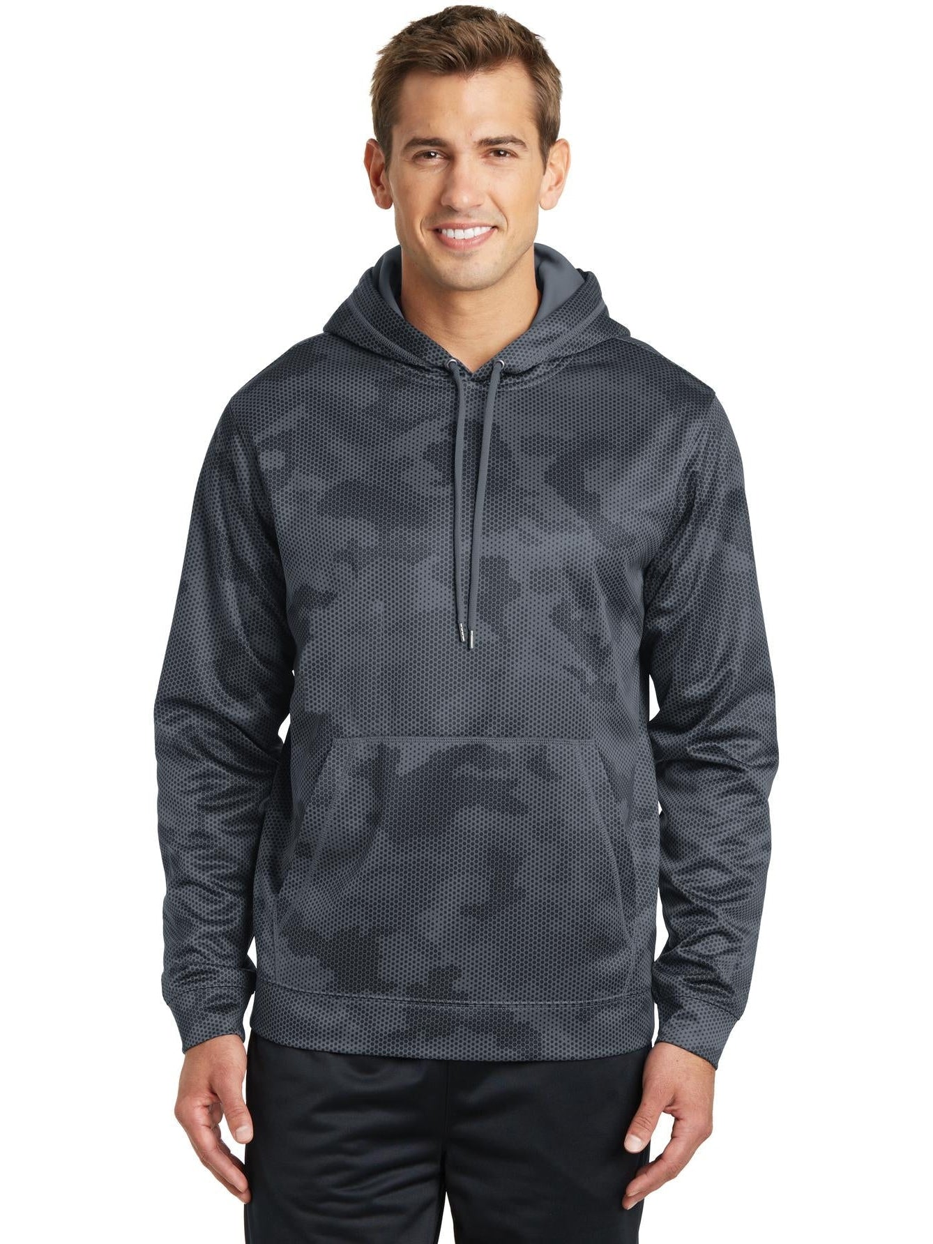 Sport-Tek Sport-Wick Camohex Fleece Hooded Pullover