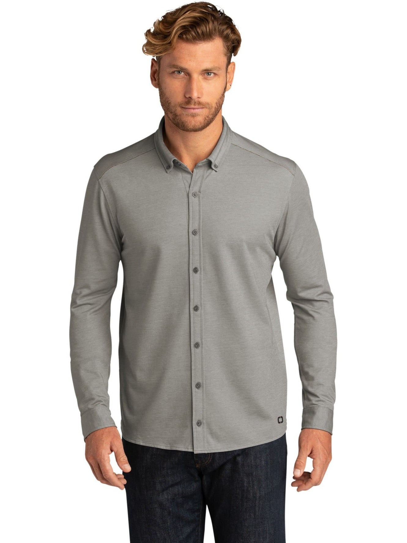 OGIO Code Stretch Long Sleeve Button-Up