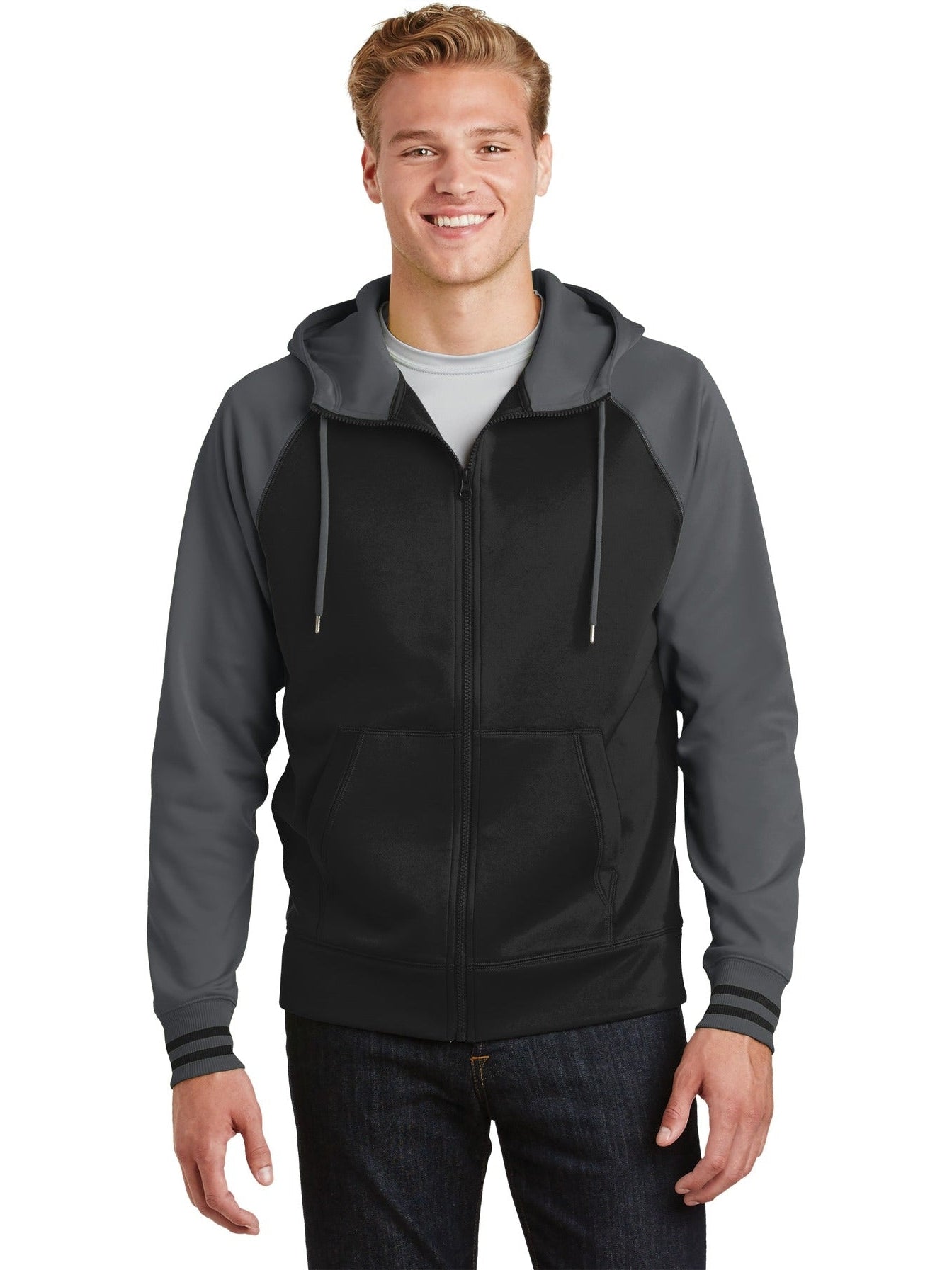 Sport-Tek Sport-Wick Varsity Fleece Full-Zip Hooded Jacket