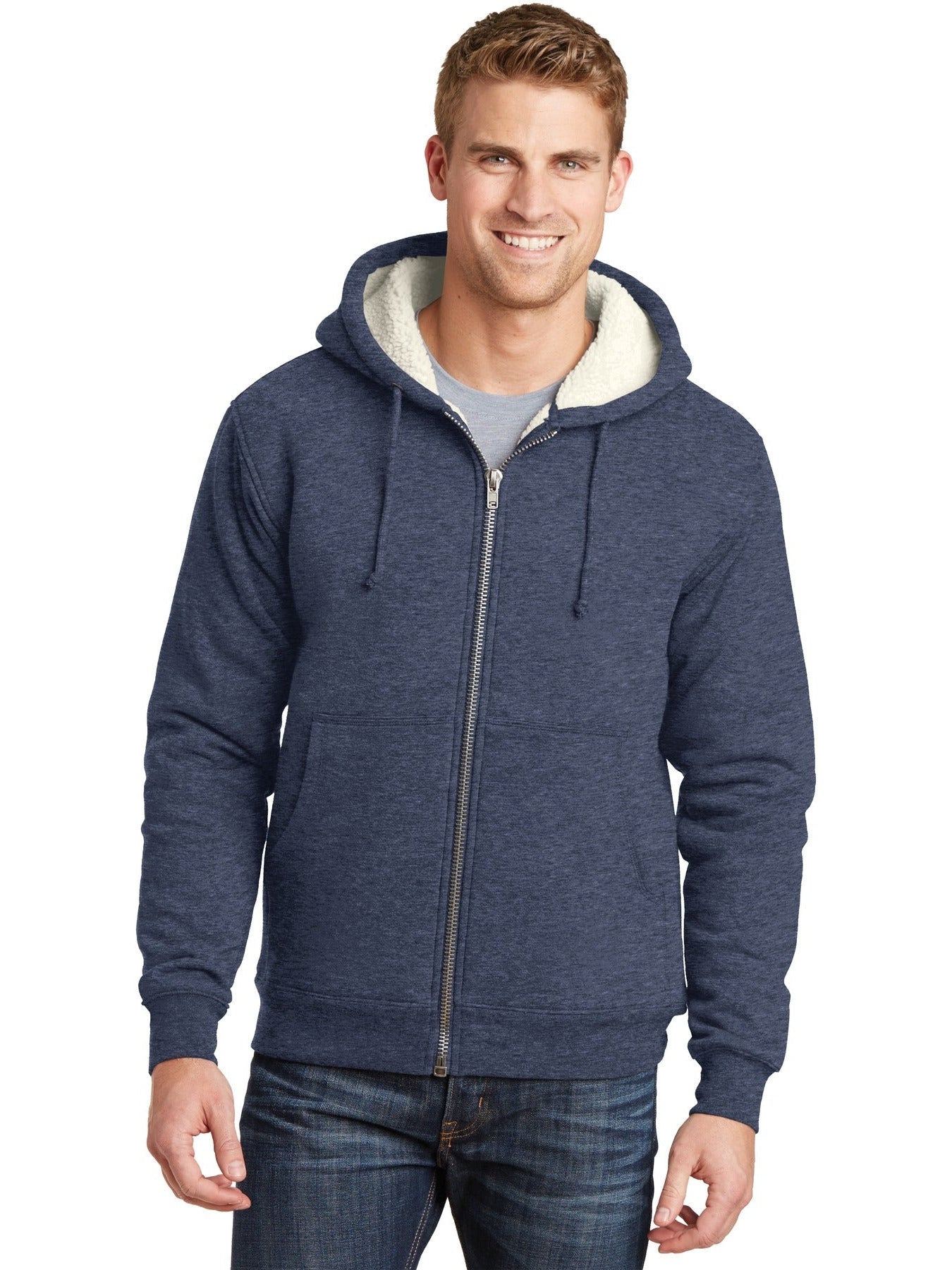 CornerStoneHeavyweight Sherpa-Lined Hooded Fleece Jacket