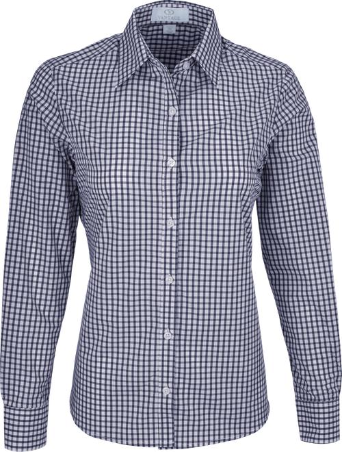 Vantage Ladies Easy-Care Gingham Check Shirt