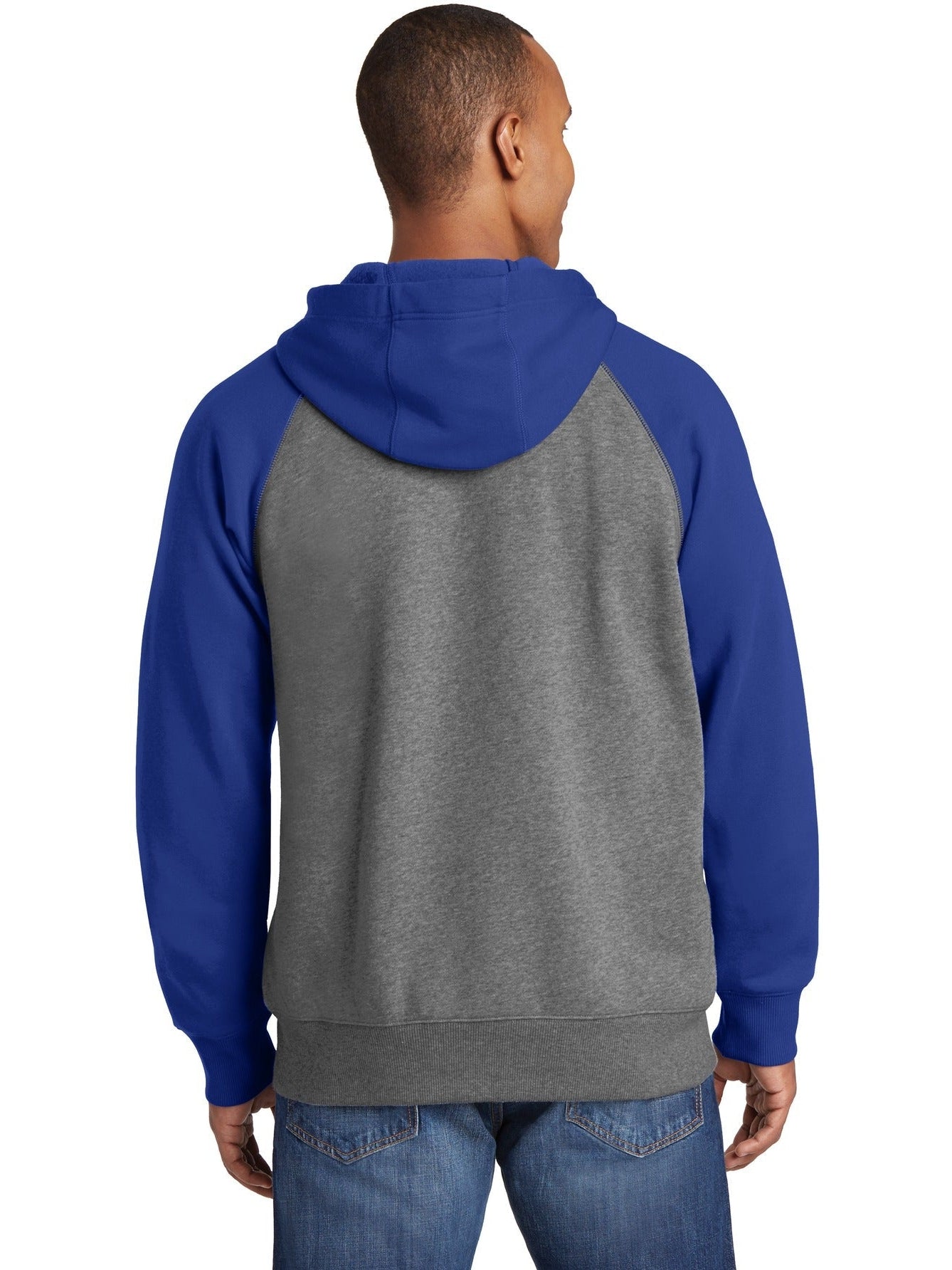 Sport-Tek Raglan Colorblock Full-Zip Hooded Fleece Jacket