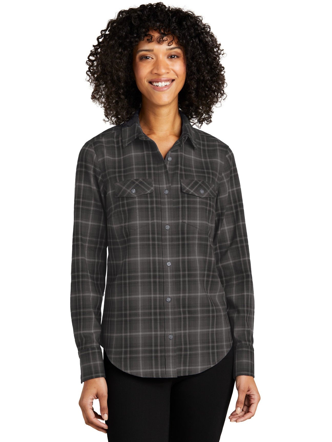 Port AuthorityLadies Long Sleeve Ombre Plaid Shirt