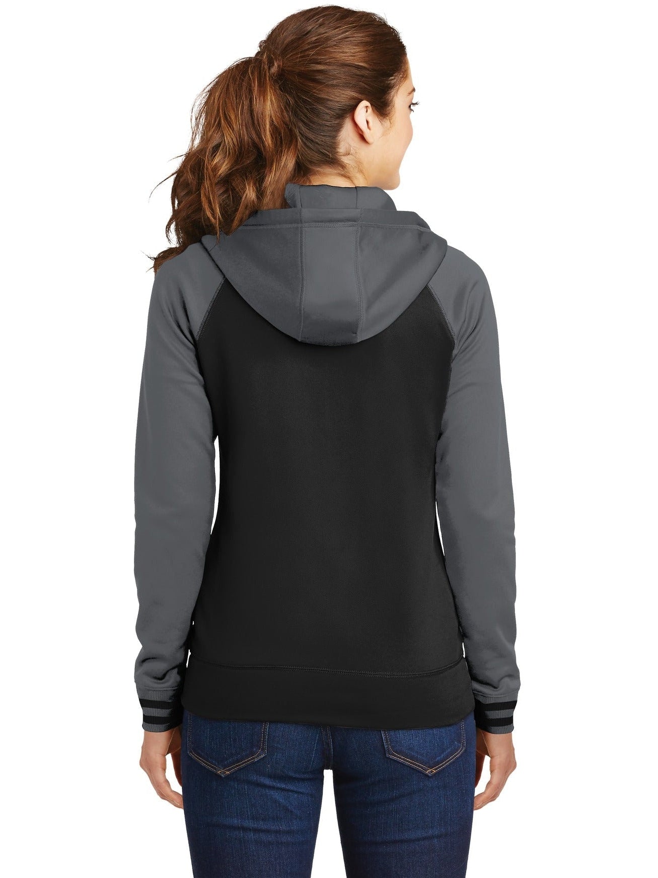 Sport-Tek Ladies Sport-Wick Varsity Fleece Full-Zip Hooded Jacket